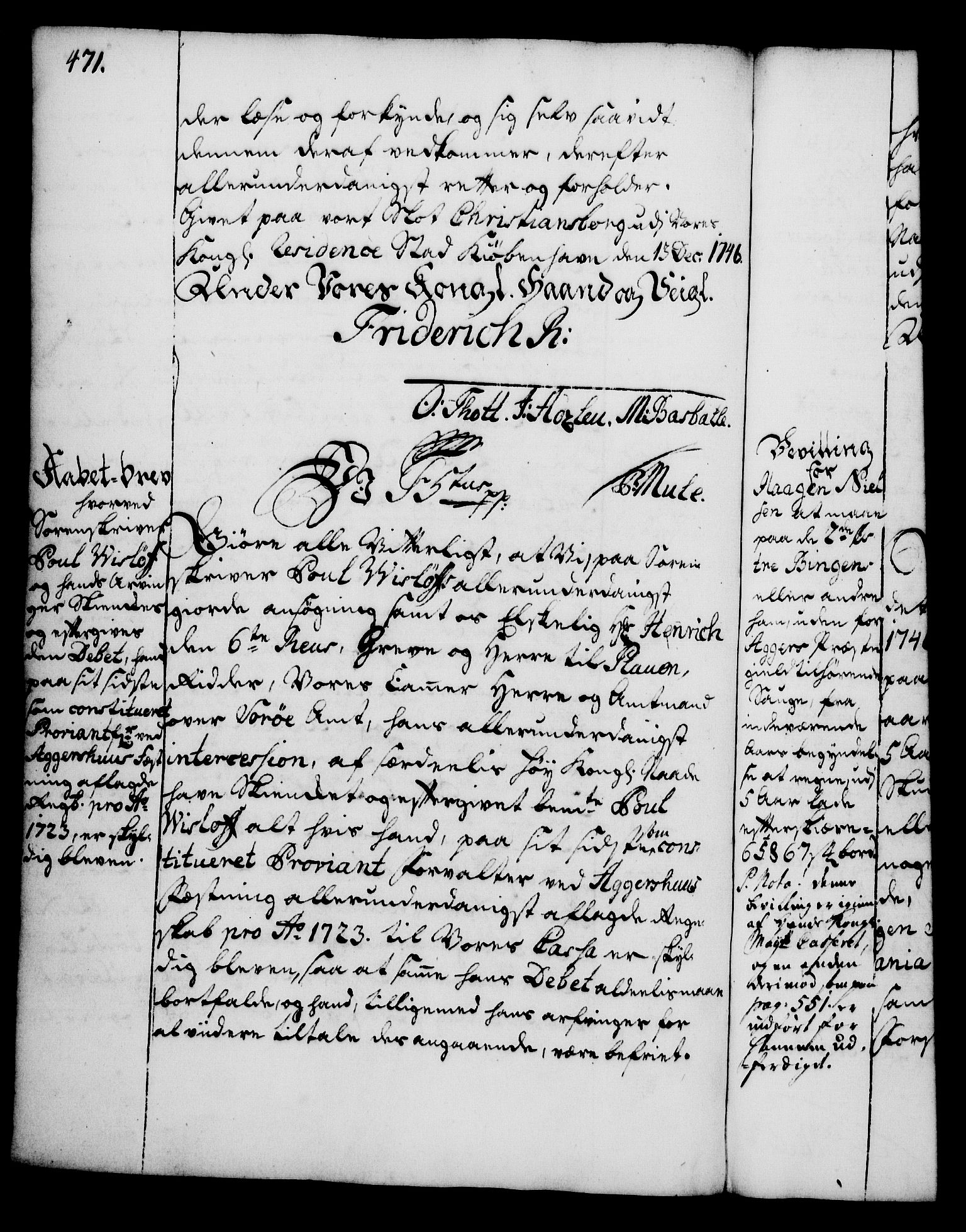 Rentekammeret, Kammerkanselliet, RA/EA-3111/G/Gg/Gga/L0005: Norsk ekspedisjonsprotokoll med register (merket RK 53.5), 1741-1749, p. 471