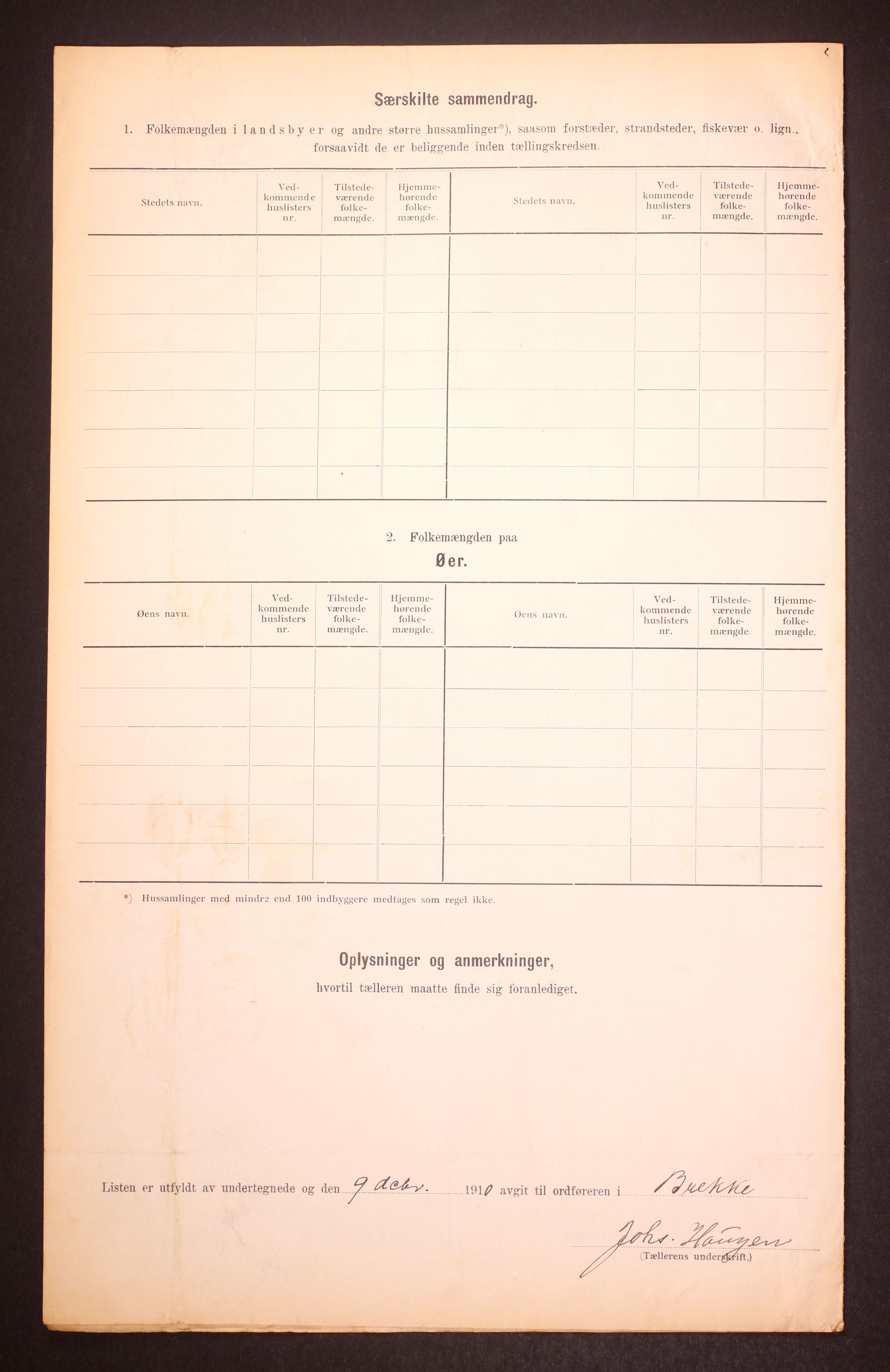 RA, 1910 census for Brekke, 1910, p. 20