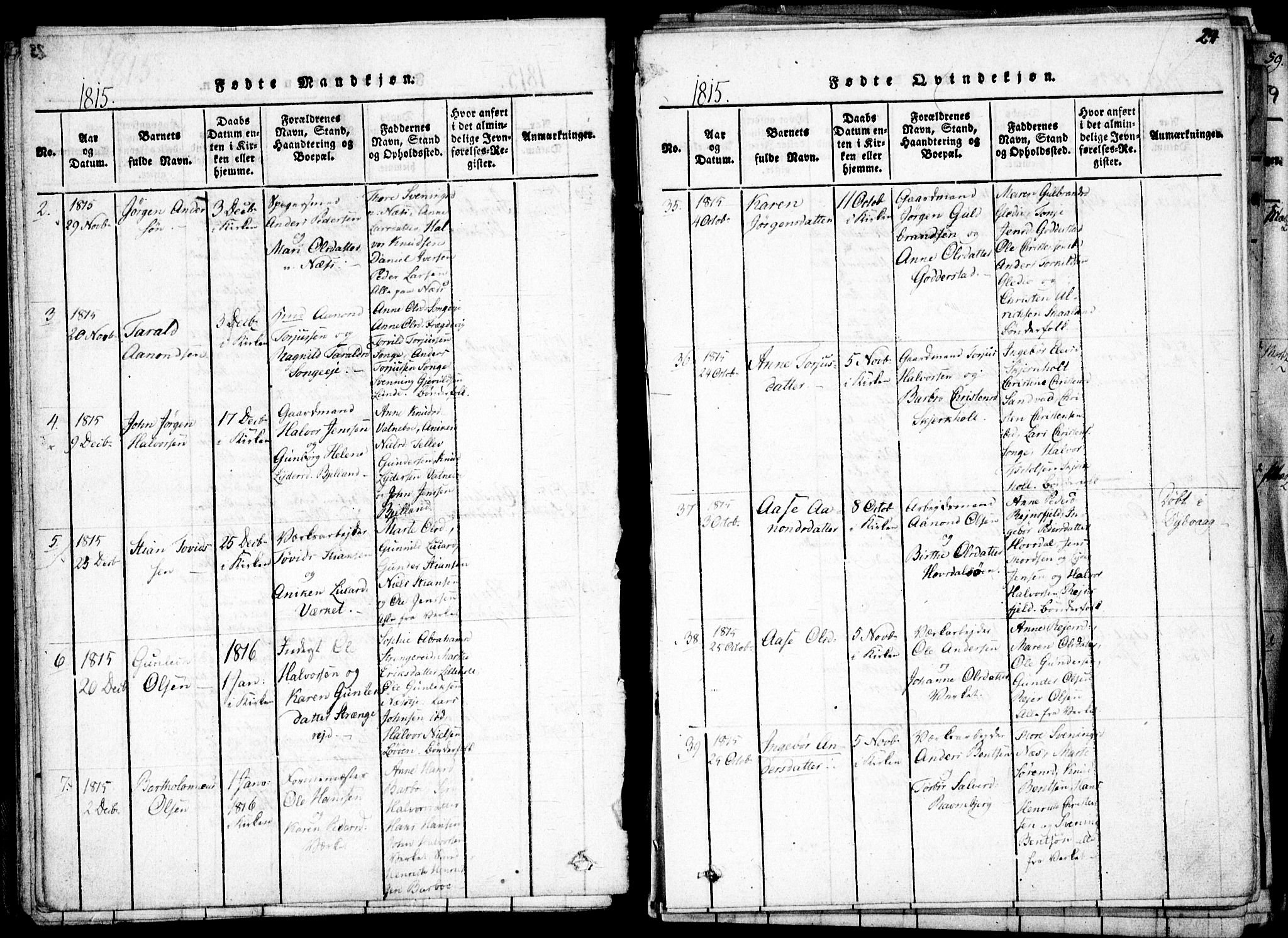 Holt sokneprestkontor, AV/SAK-1111-0021/F/Fa/L0005: Parish register (official) no. A 5, 1813-1821, p. 24