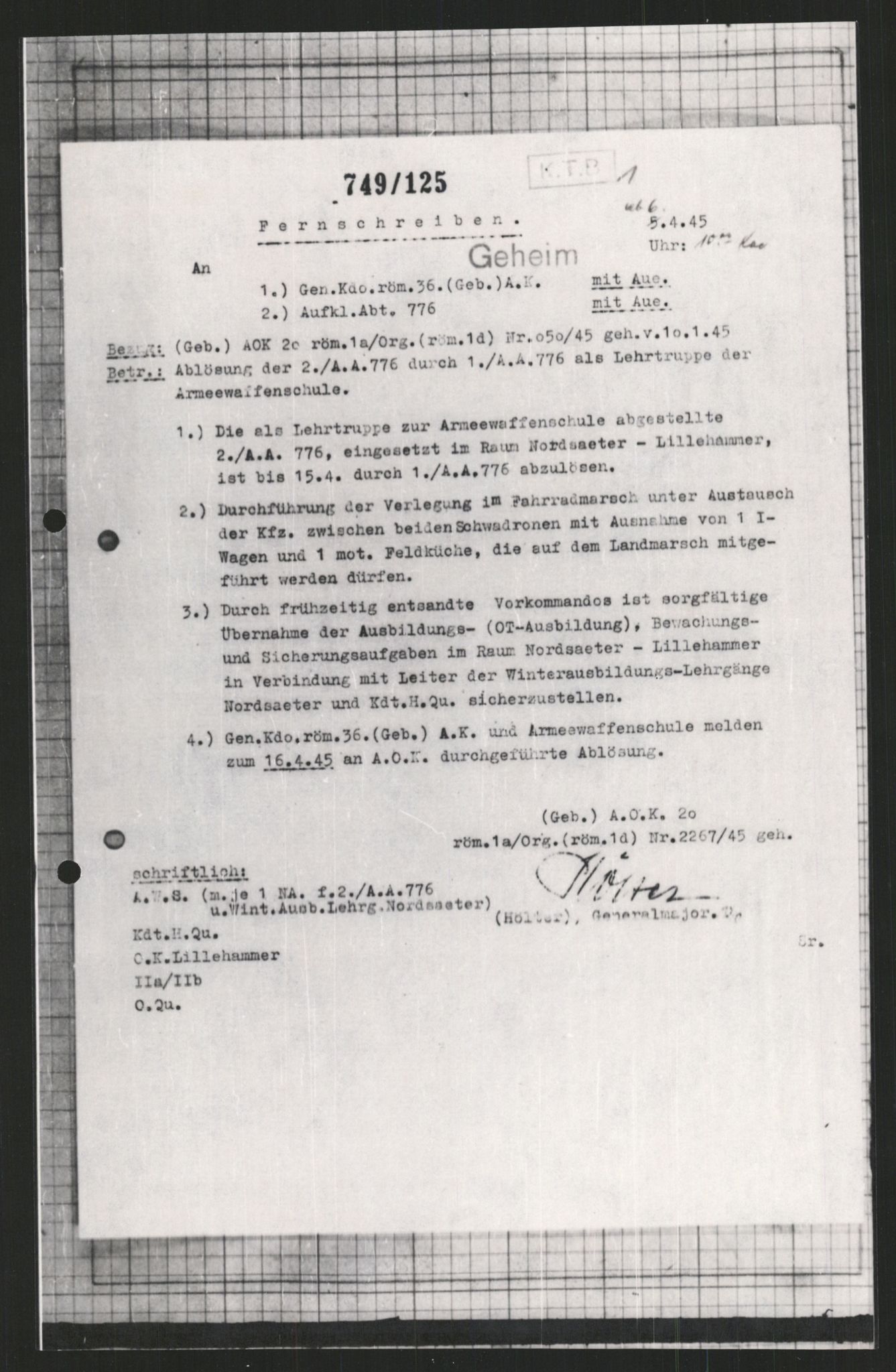 Forsvarets Overkommando. 2 kontor. Arkiv 11.4. Spredte tyske arkivsaker, AV/RA-RAFA-7031/D/Dar/Dara/L0009: Krigsdagbøker for 20. Gebirgs-Armee-Oberkommando (AOK 20), 1940-1945, p. 110