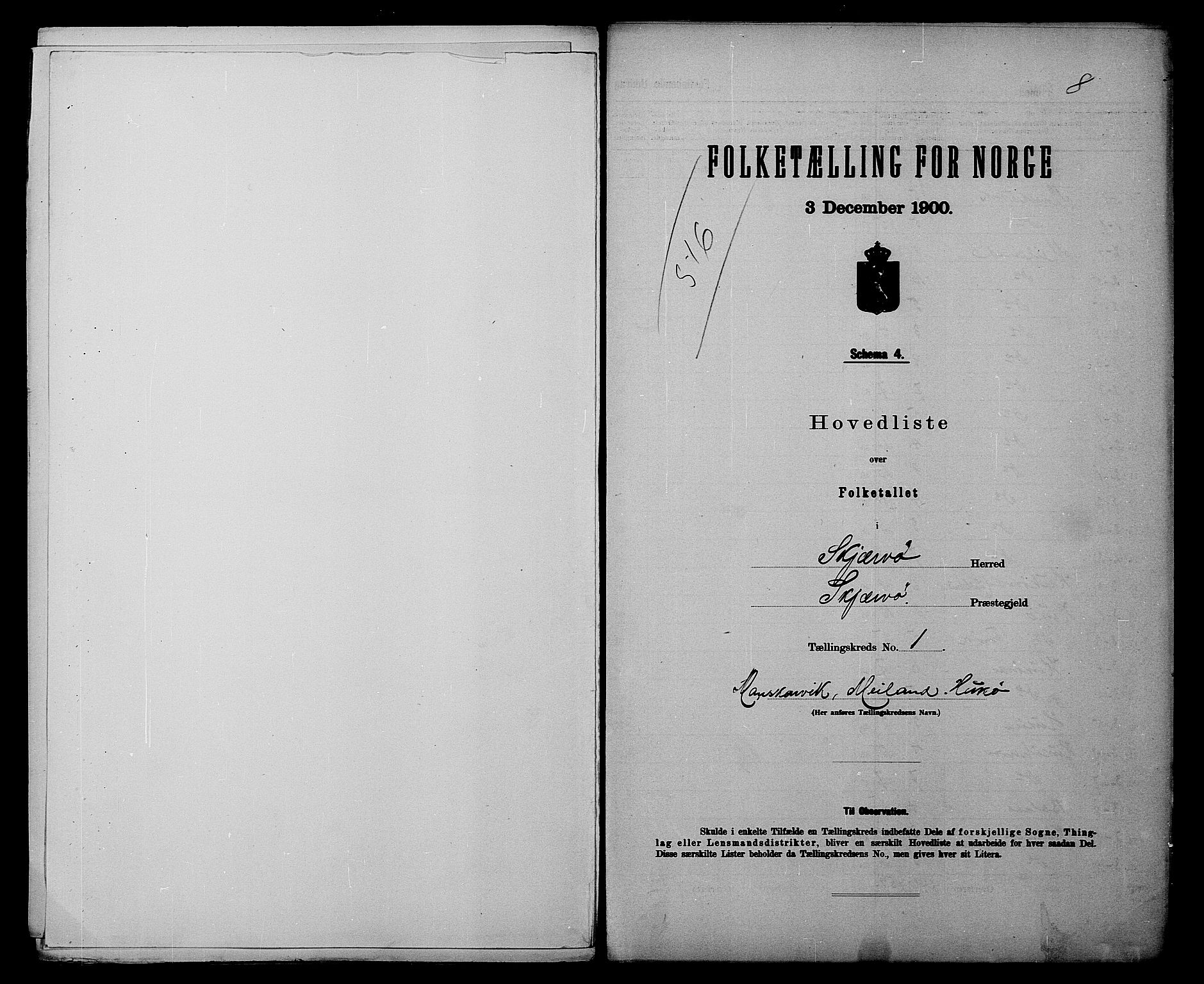 SATØ, 1900 census for Skjervøy, 1900, p. 6