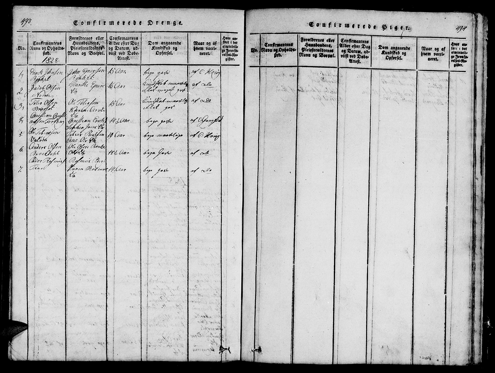 Ministerialprotokoller, klokkerbøker og fødselsregistre - Nord-Trøndelag, SAT/A-1458/747/L0459: Parish register (copy) no. 747C01, 1816-1842, p. 493-494
