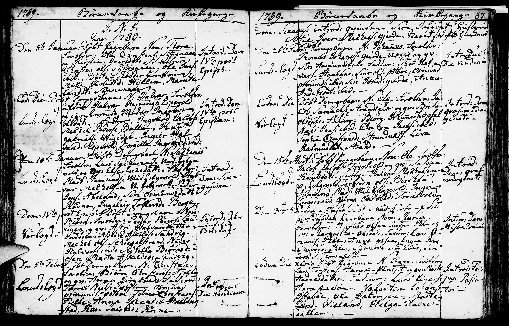 Vikedal sokneprestkontor, SAST/A-101840/01/IV: Parish register (official) no. A 2, 1779-1817, p. 87