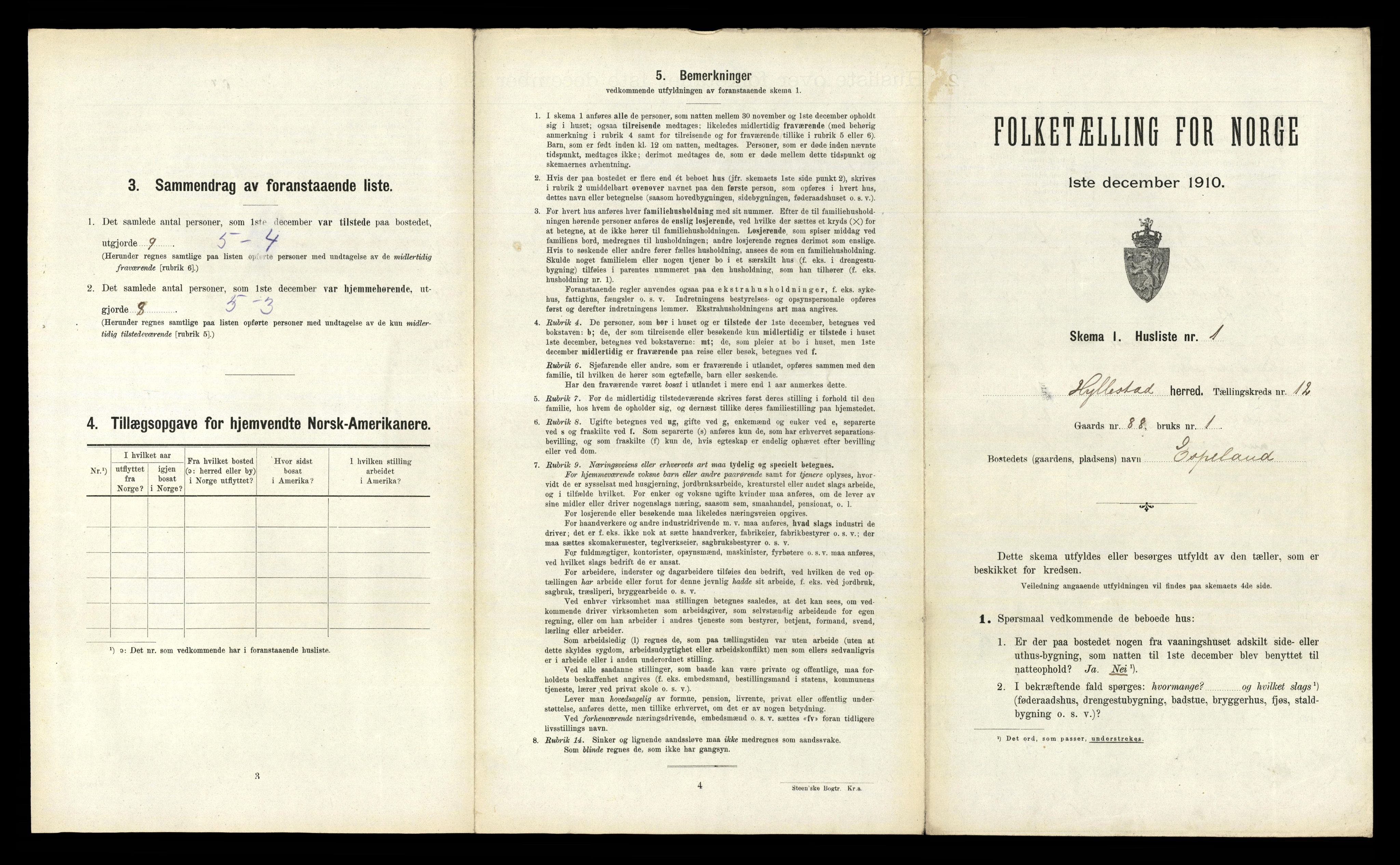 RA, 1910 census for Hyllestad, 1910, p. 743