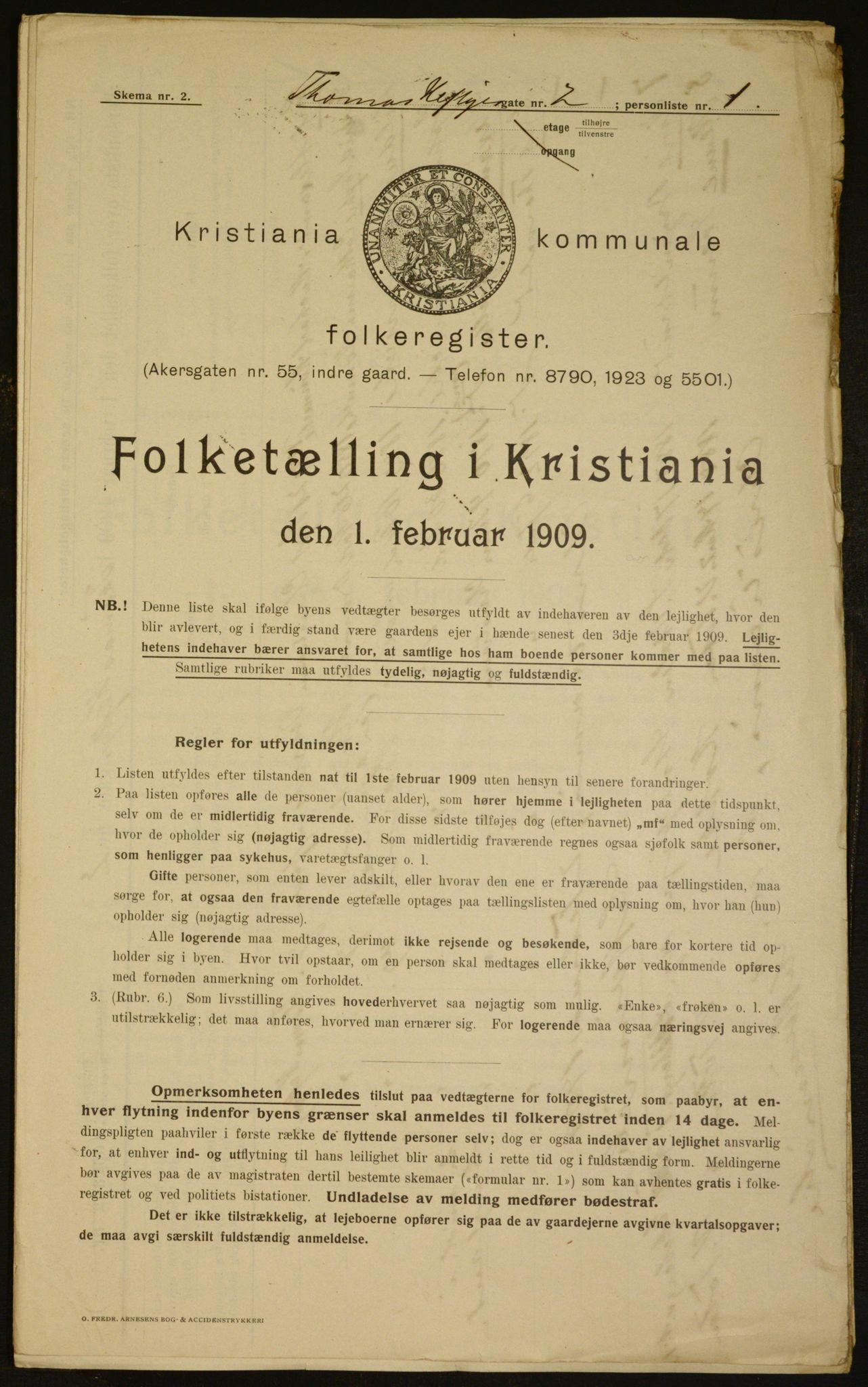 OBA, Municipal Census 1909 for Kristiania, 1909, p. 98656