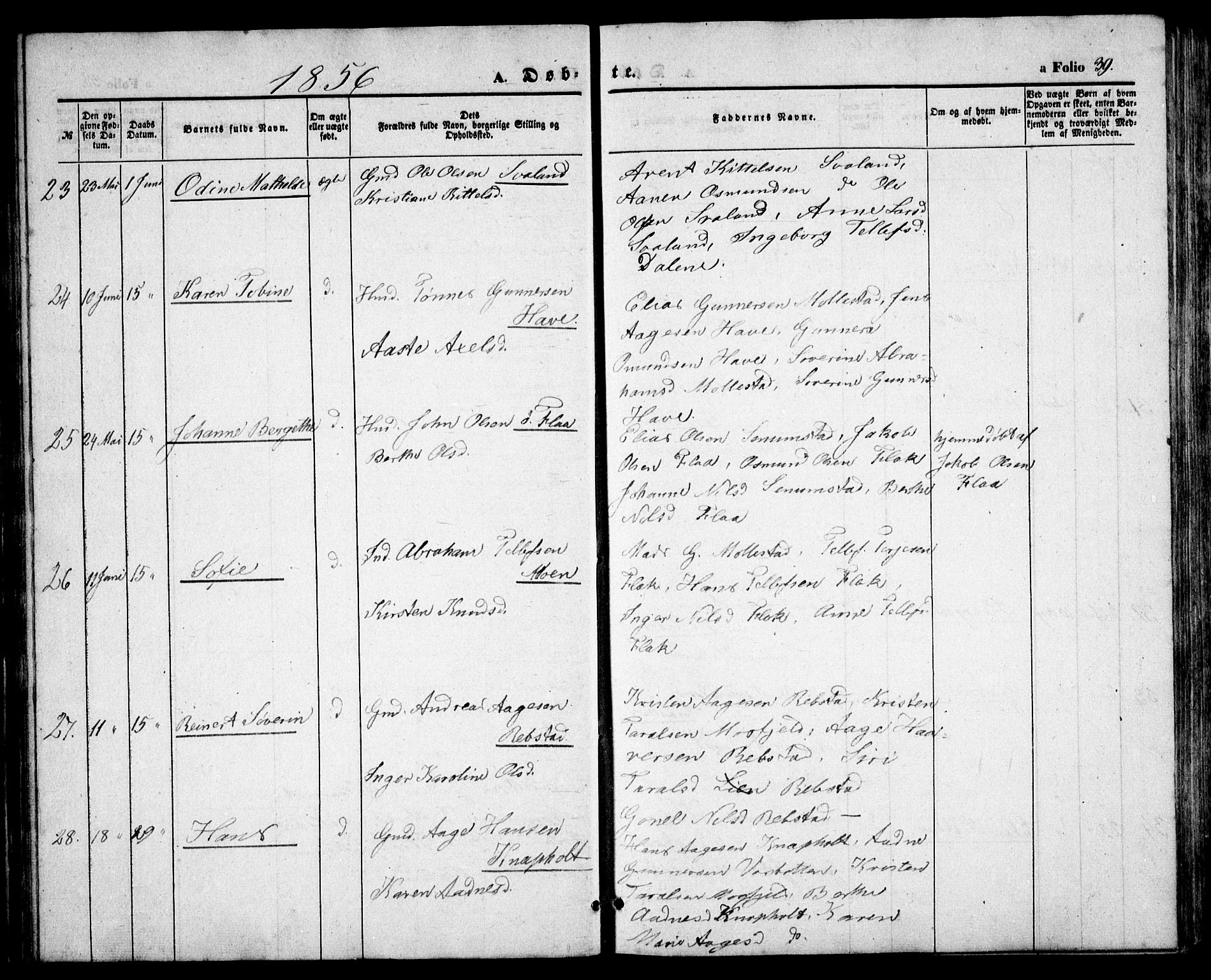 Birkenes sokneprestkontor, AV/SAK-1111-0004/F/Fb/L0002: Parish register (copy) no. B 2, 1849-1876, p. 39