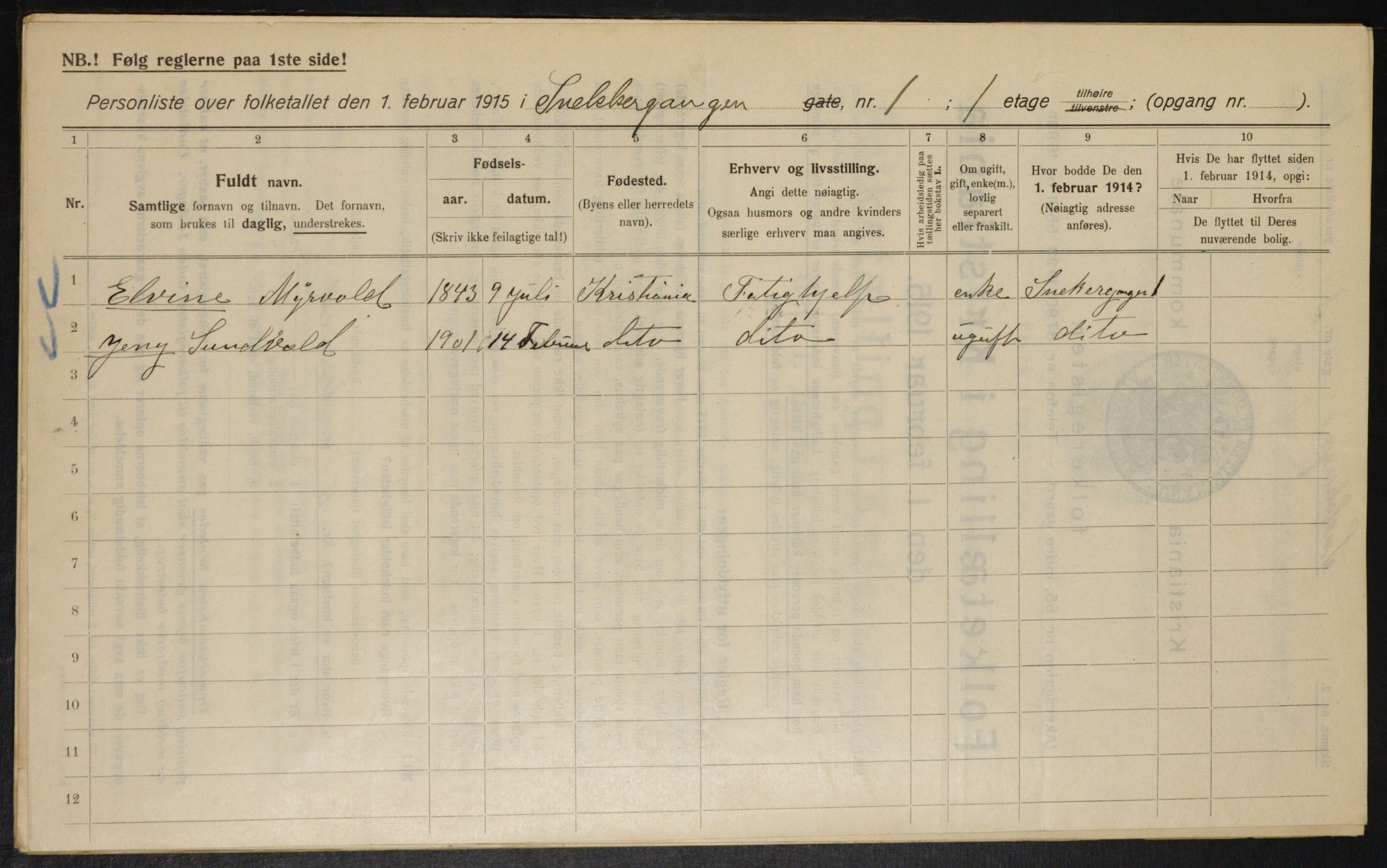 OBA, Municipal Census 1915 for Kristiania, 1915, p. 97818