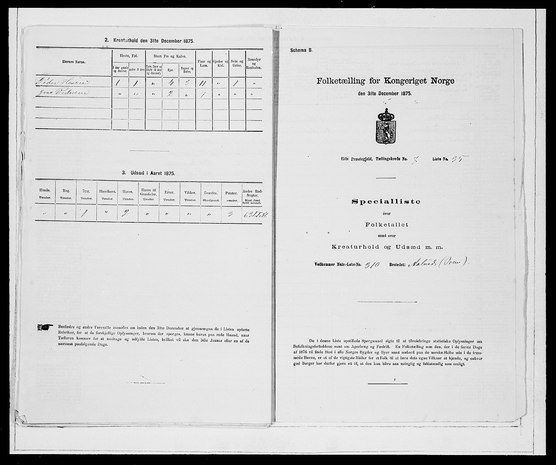 SAB, 1875 Census for 1443P Eid, 1875, p. 881