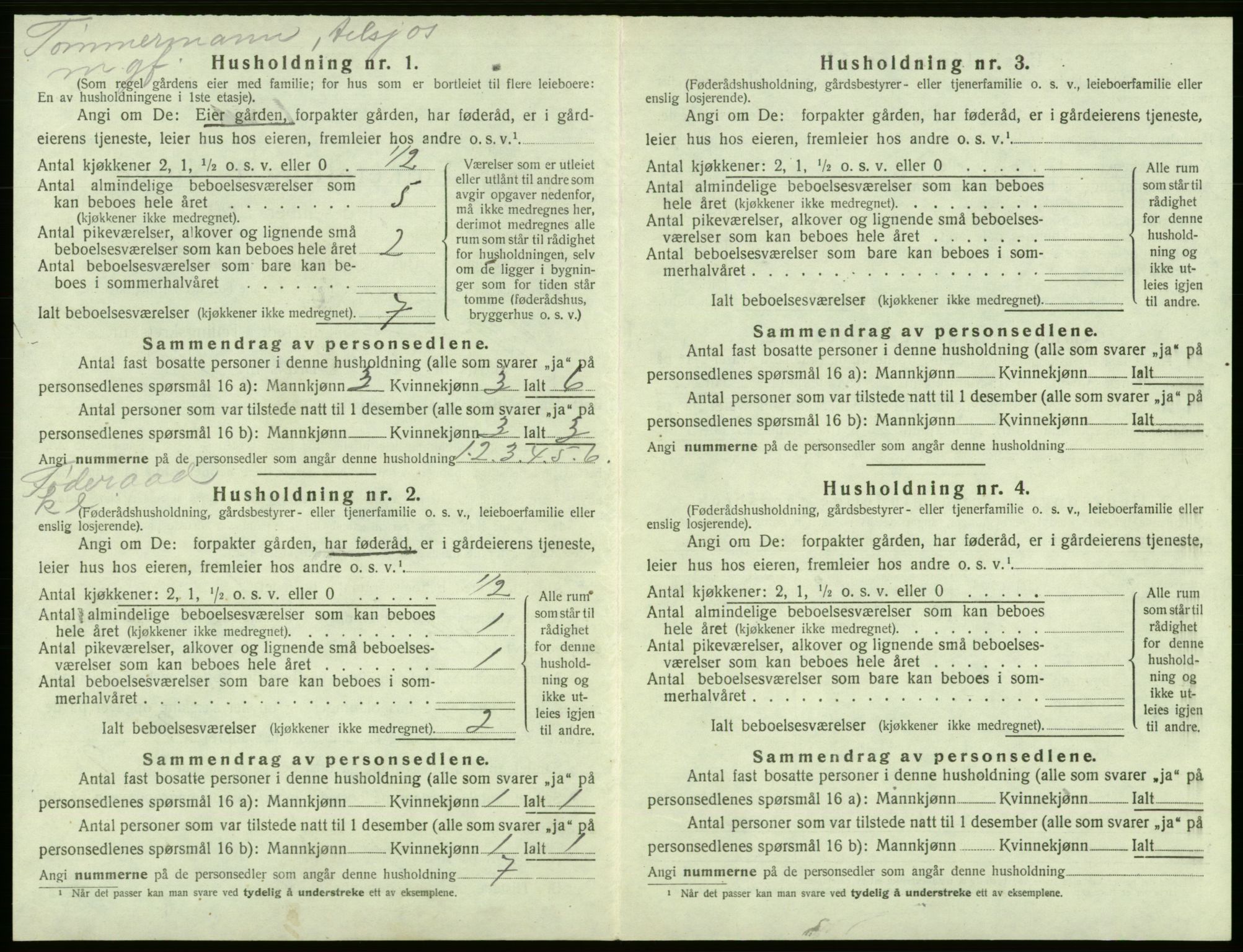 SAB, 1920 census for Tysnes, 1920, p. 1048