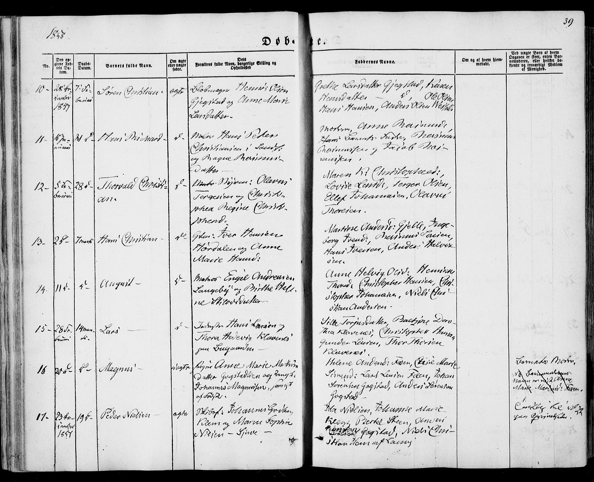 Sandar kirkebøker, SAKO/A-243/F/Fa/L0007: Parish register (official) no. 7, 1855-1861, p. 39