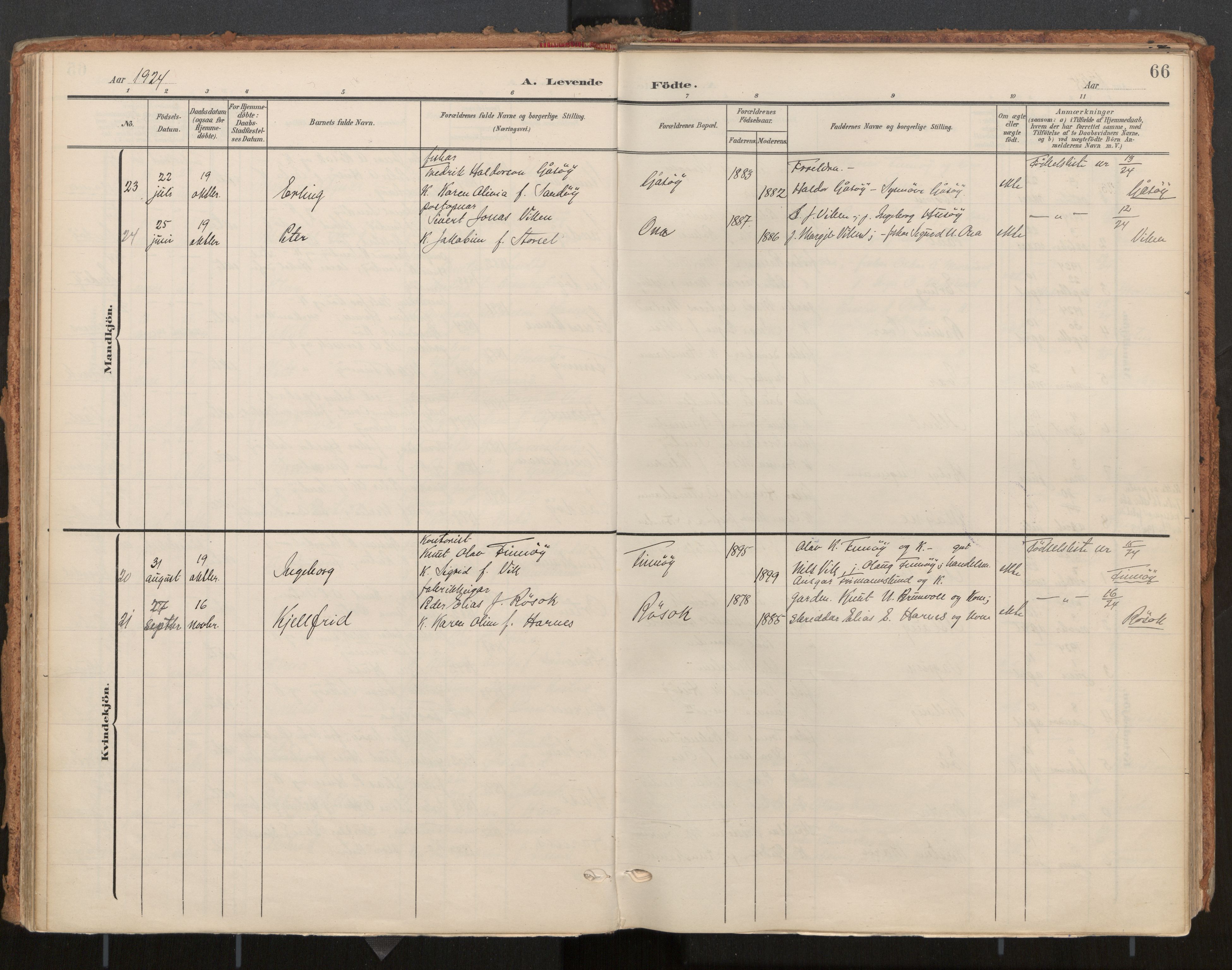 Ministerialprotokoller, klokkerbøker og fødselsregistre - Møre og Romsdal, AV/SAT-A-1454/561/L0730: Parish register (official) no. 561A04, 1901-1929, p. 66