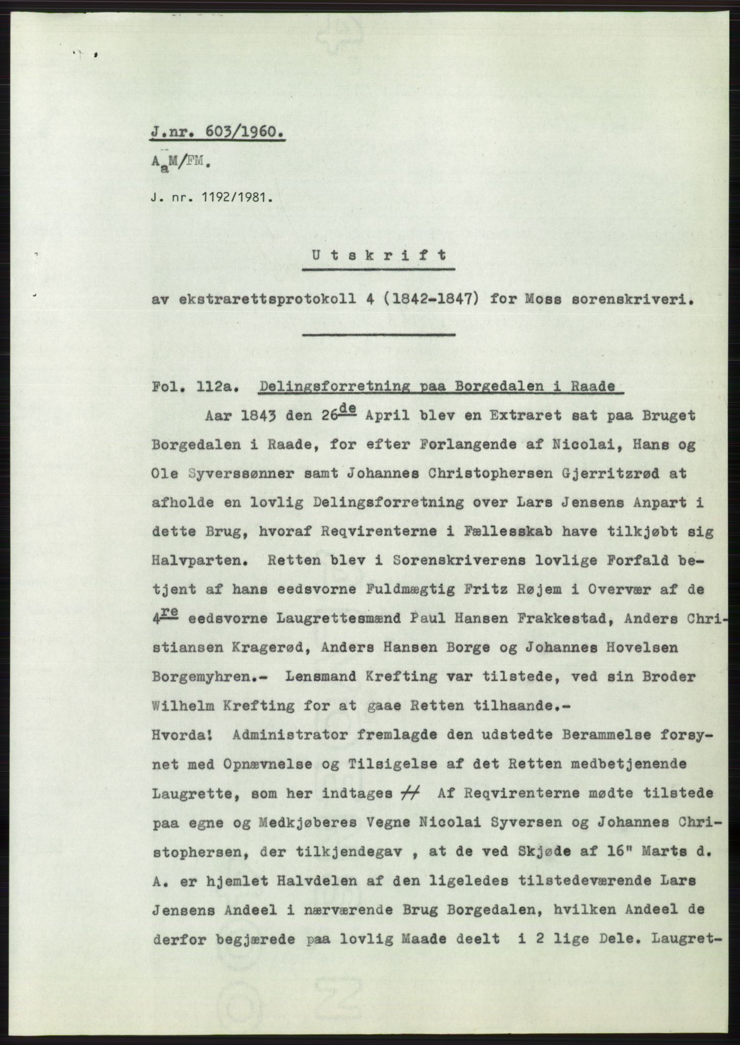 Statsarkivet i Oslo, SAO/A-10621/Z/Zd/L0011: Avskrifter, j.nr 4-798/1960, 1960, p. 332