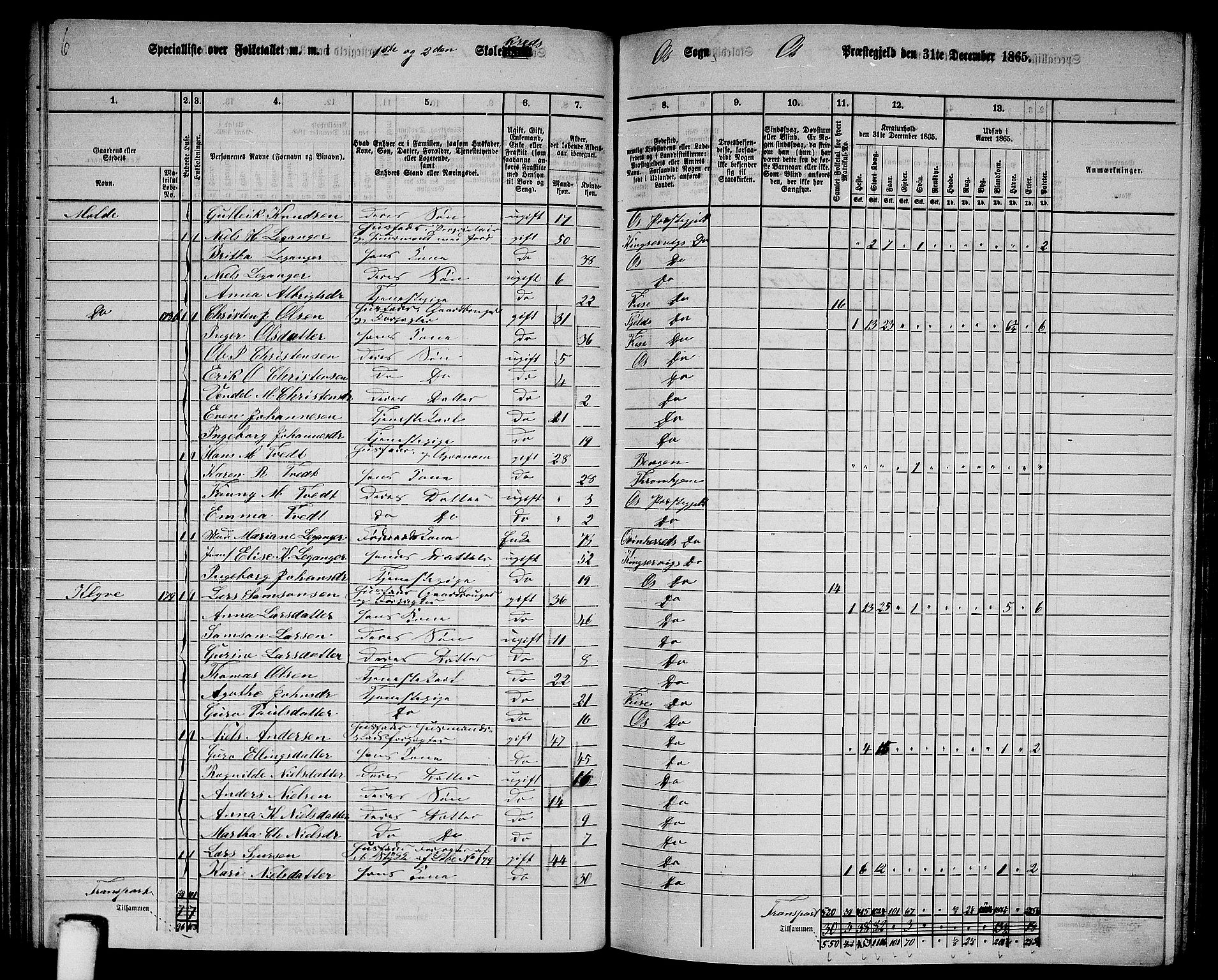 RA, 1865 census for Os, 1865, p. 83