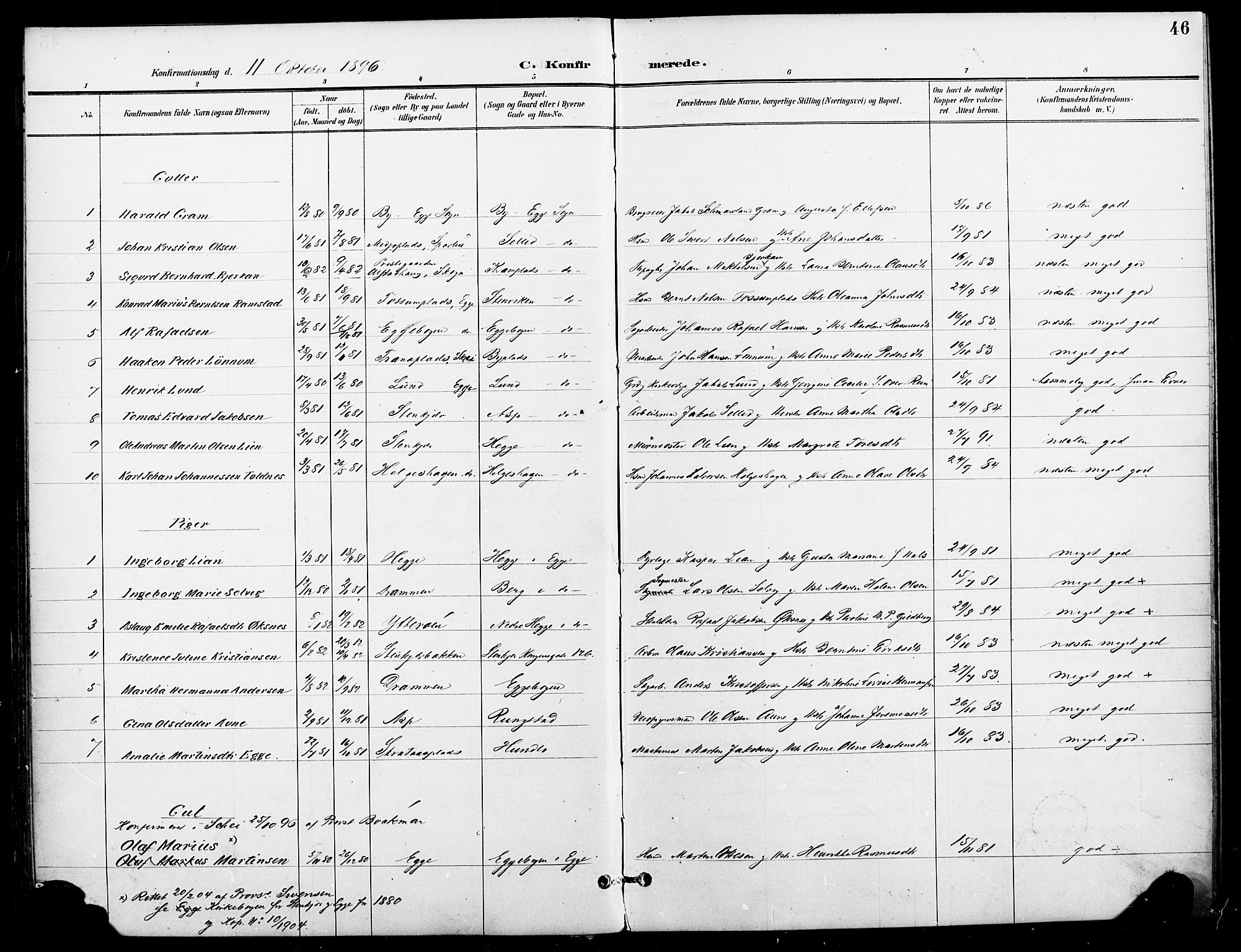 Ministerialprotokoller, klokkerbøker og fødselsregistre - Nord-Trøndelag, AV/SAT-A-1458/740/L0379: Parish register (official) no. 740A02, 1895-1907, p. 46