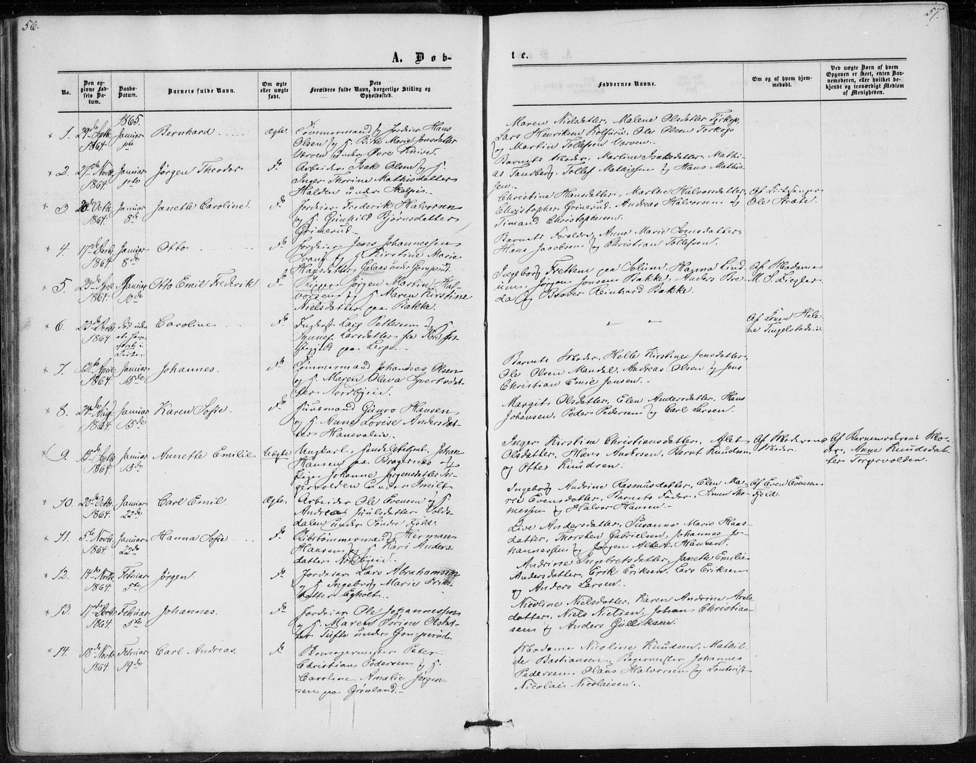 Skoger kirkebøker, AV/SAKO-A-59/F/Fa/L0004: Parish register (official) no. I 4, 1862-1872, p. 56-57