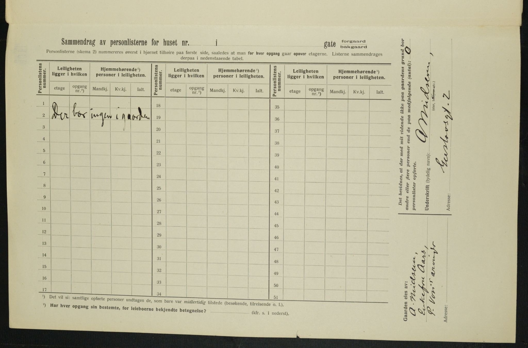 OBA, Municipal Census 1913 for Kristiania, 1913, p. 117319