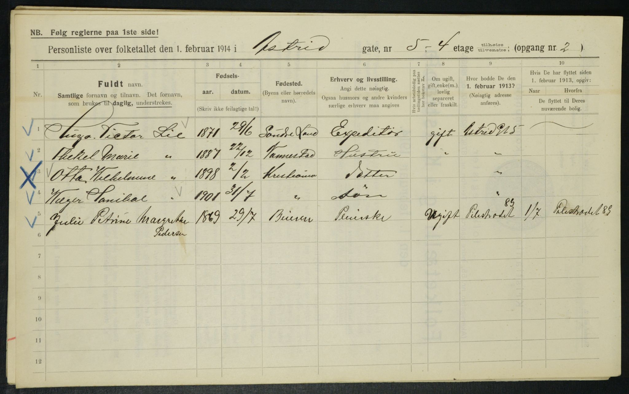 OBA, Municipal Census 1914 for Kristiania, 1914, p. 17318