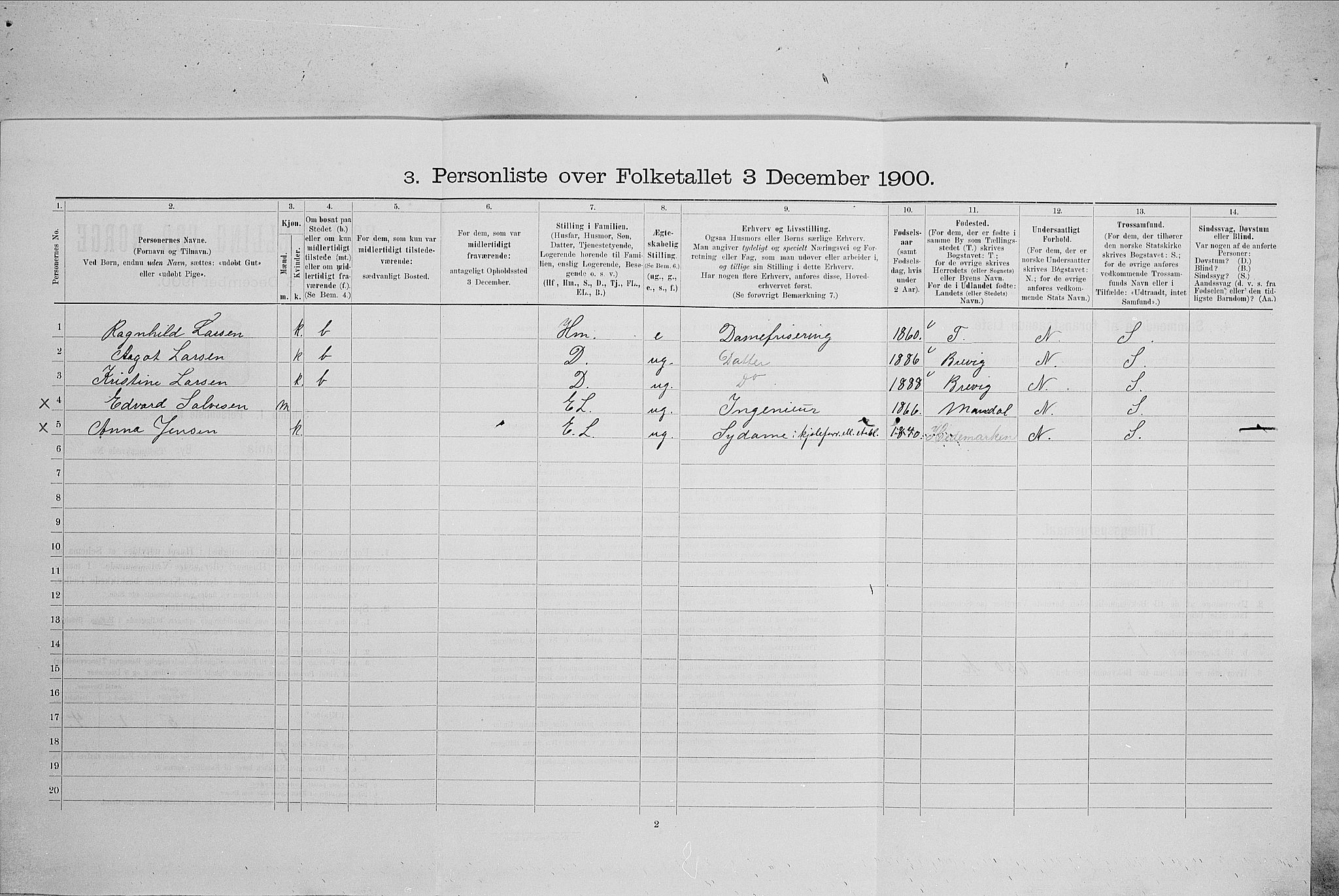 SAO, 1900 census for Kristiania, 1900, p. 70274