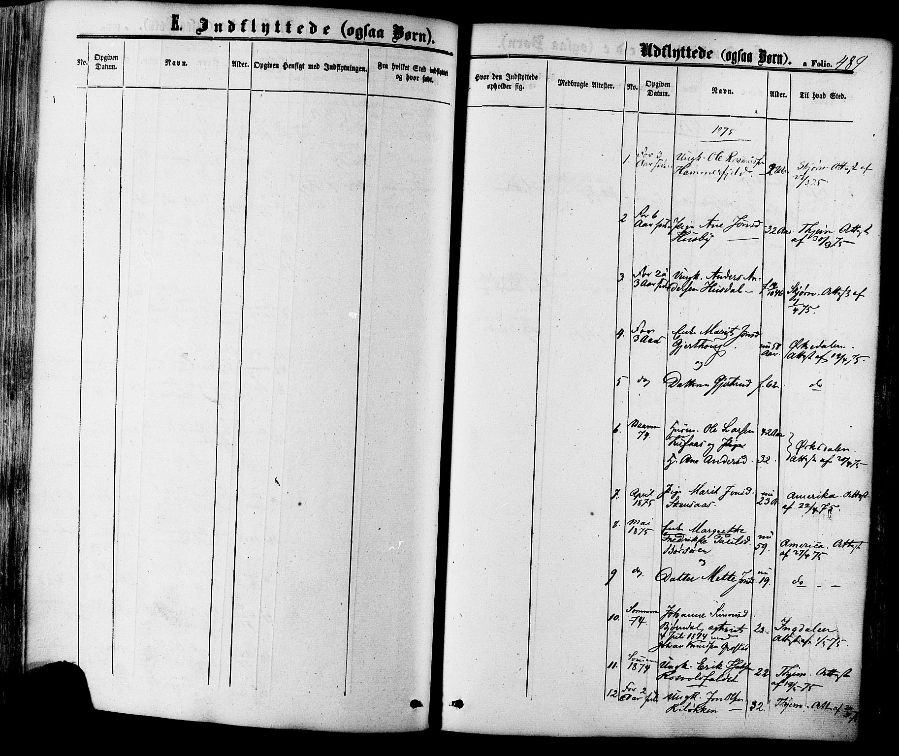 Ministerialprotokoller, klokkerbøker og fødselsregistre - Sør-Trøndelag, SAT/A-1456/665/L0772: Parish register (official) no. 665A07, 1856-1878, p. 489