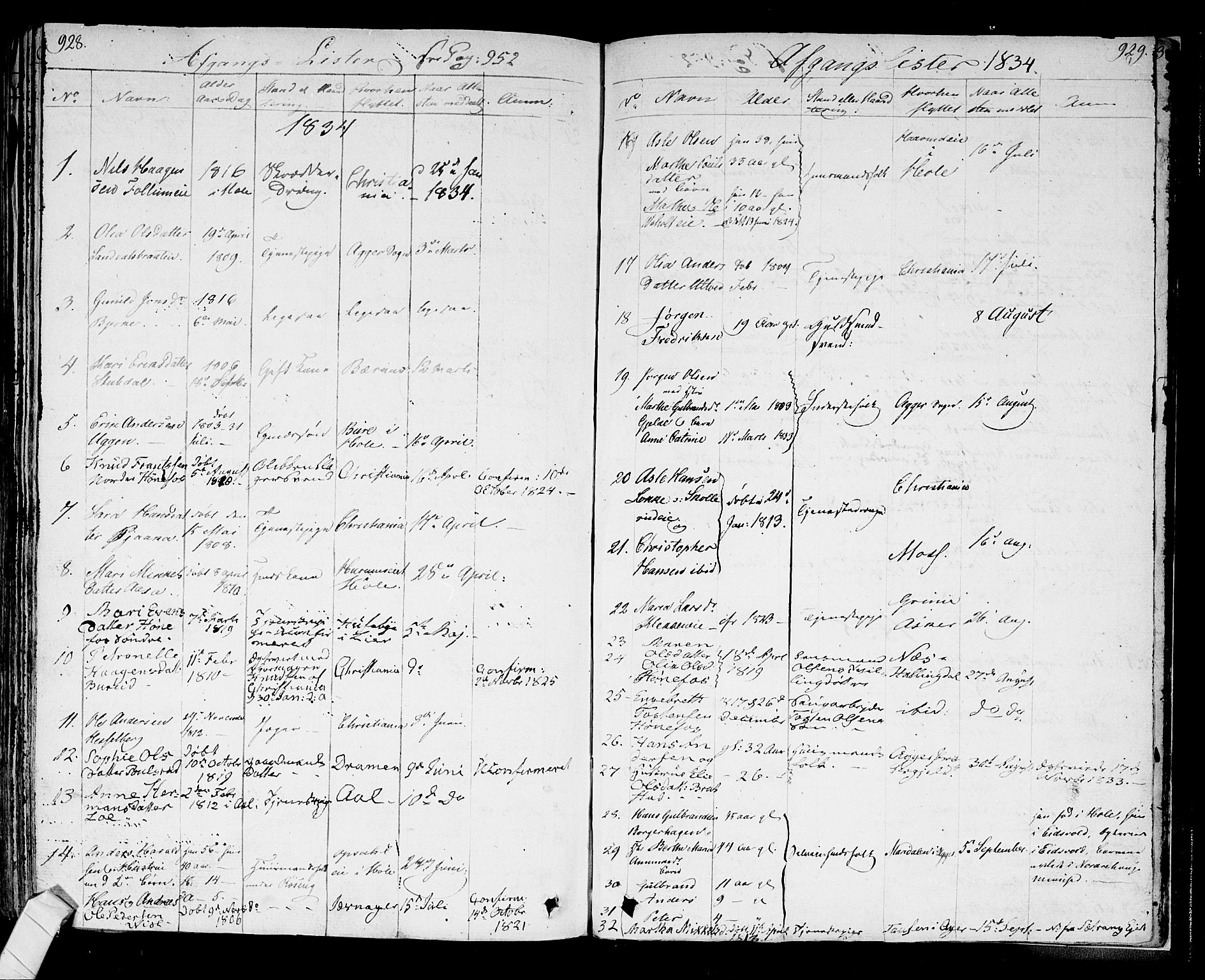 Norderhov kirkebøker, SAKO/A-237/F/Fa/L0009: Parish register (official) no. 9, 1819-1837, p. 928-929