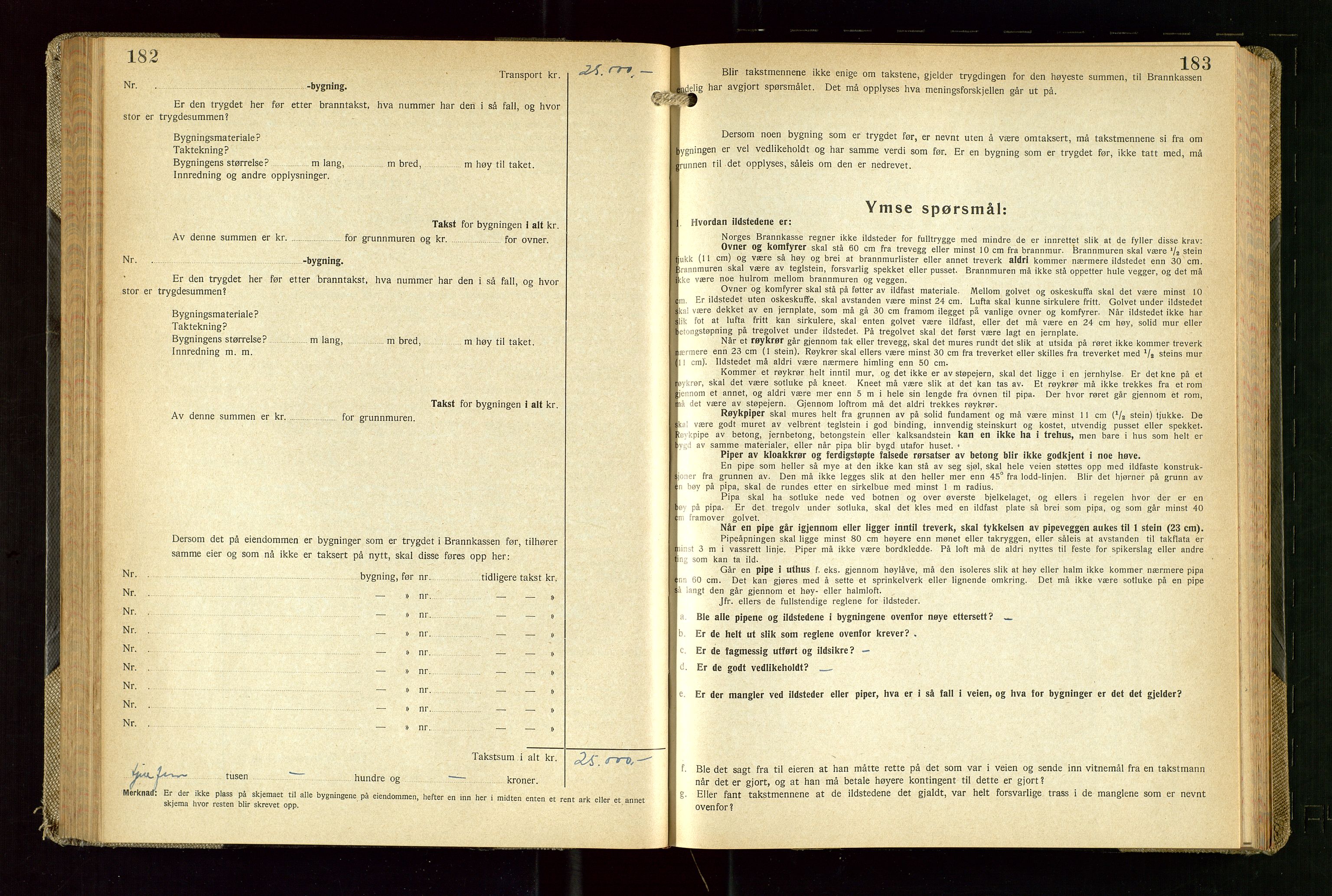 Skudenes lensmannskontor, AV/SAST-A-100444/Gob/L0003: "Brandtakstprotokoll", 1942-1954, p. 182-183