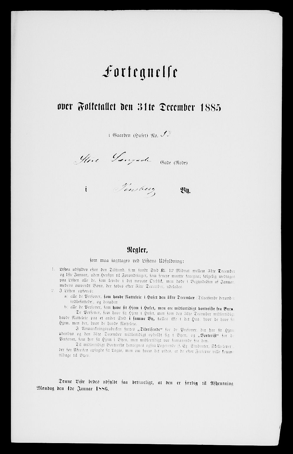 SAKO, 1885 census for 0705 Tønsberg, 1885, p. 163