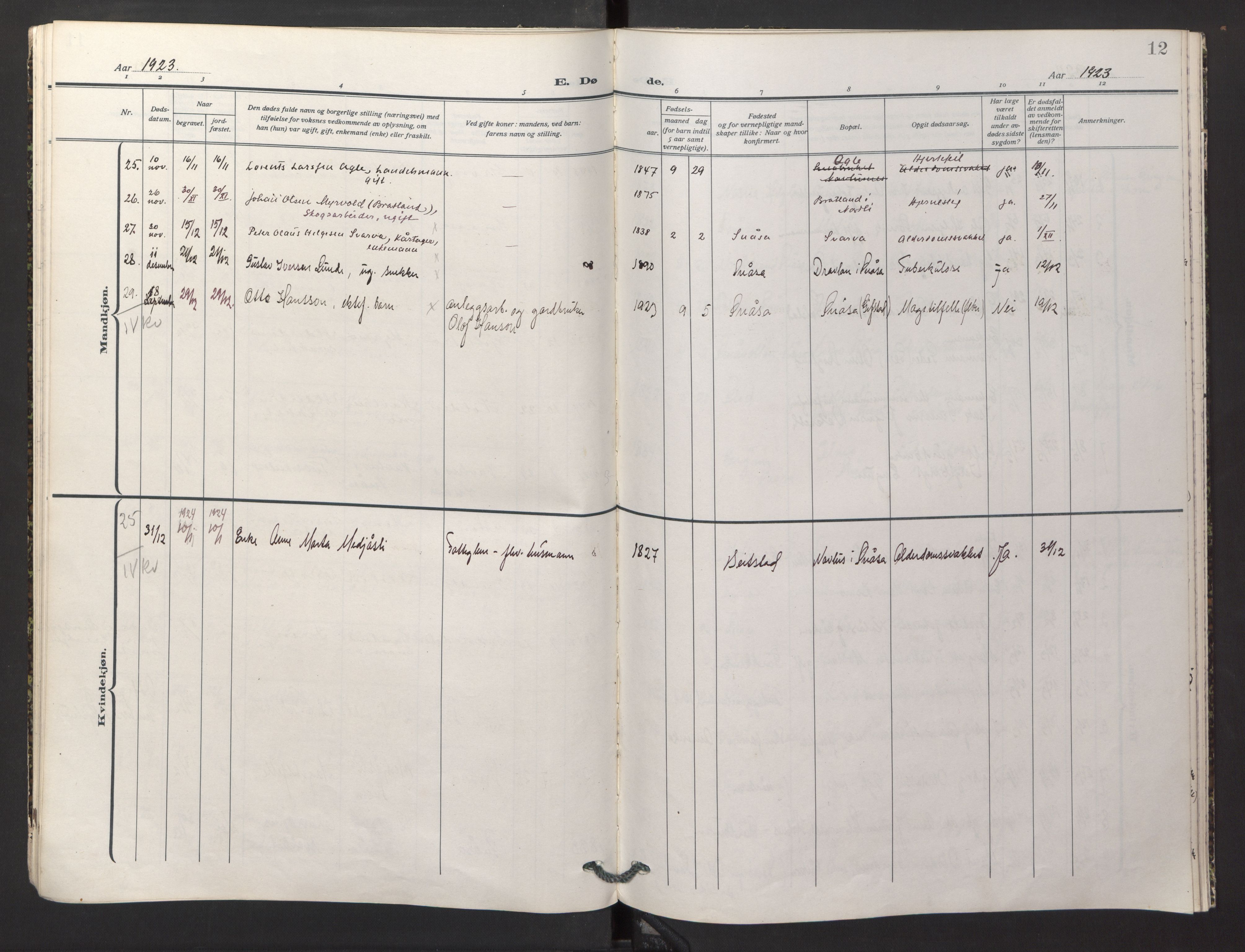 Ministerialprotokoller, klokkerbøker og fødselsregistre - Nord-Trøndelag, AV/SAT-A-1458/749/L0478: Parish register (official) no. 749A12, 1921-1925, p. 12