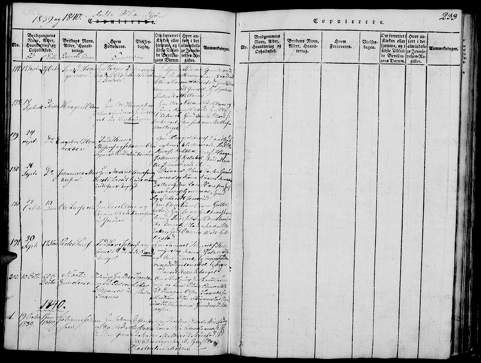 Grue prestekontor, SAH/PREST-036/H/Ha/Hab/L0002: Parish register (copy) no. 2, 1815-1841, p. 233