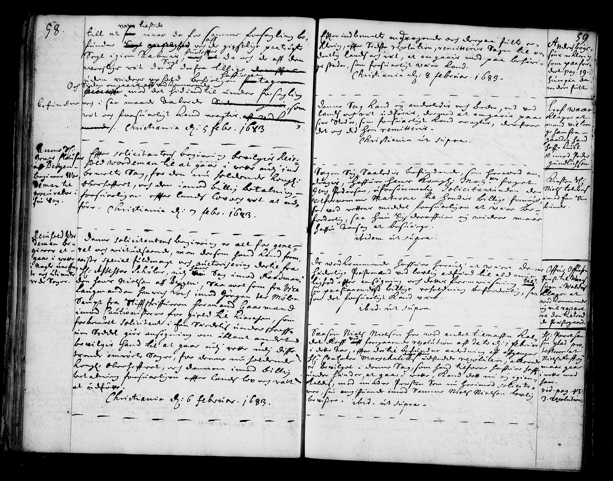 Stattholderembetet 1572-1771, AV/RA-EA-2870/Bc/L0003: Visestattholder Just Høeghs kopibok, 1682-1683, p. 58-59