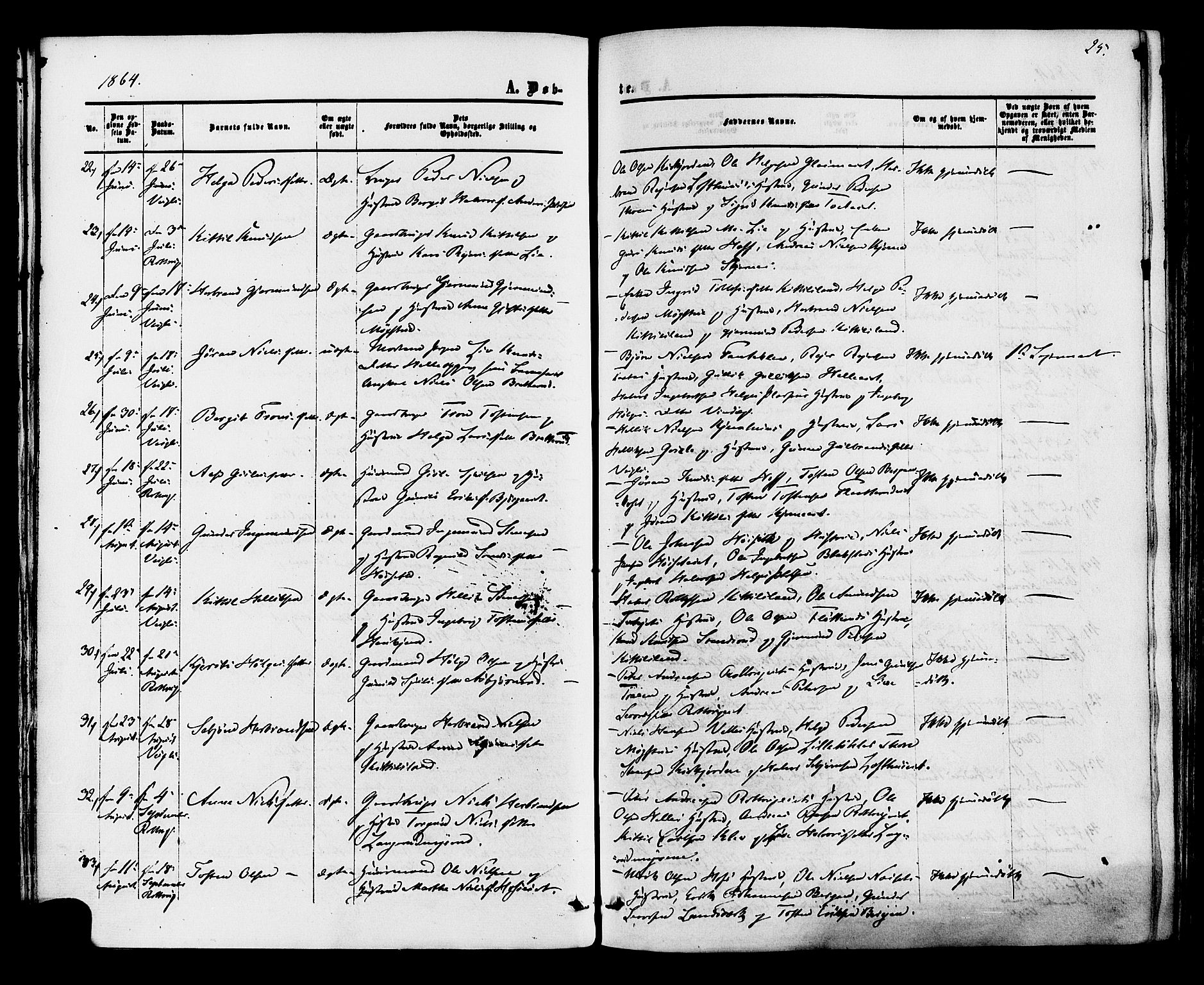 Rollag kirkebøker, SAKO/A-240/F/Fa/L0009: Parish register (official) no. I 9, 1860-1874, p. 25