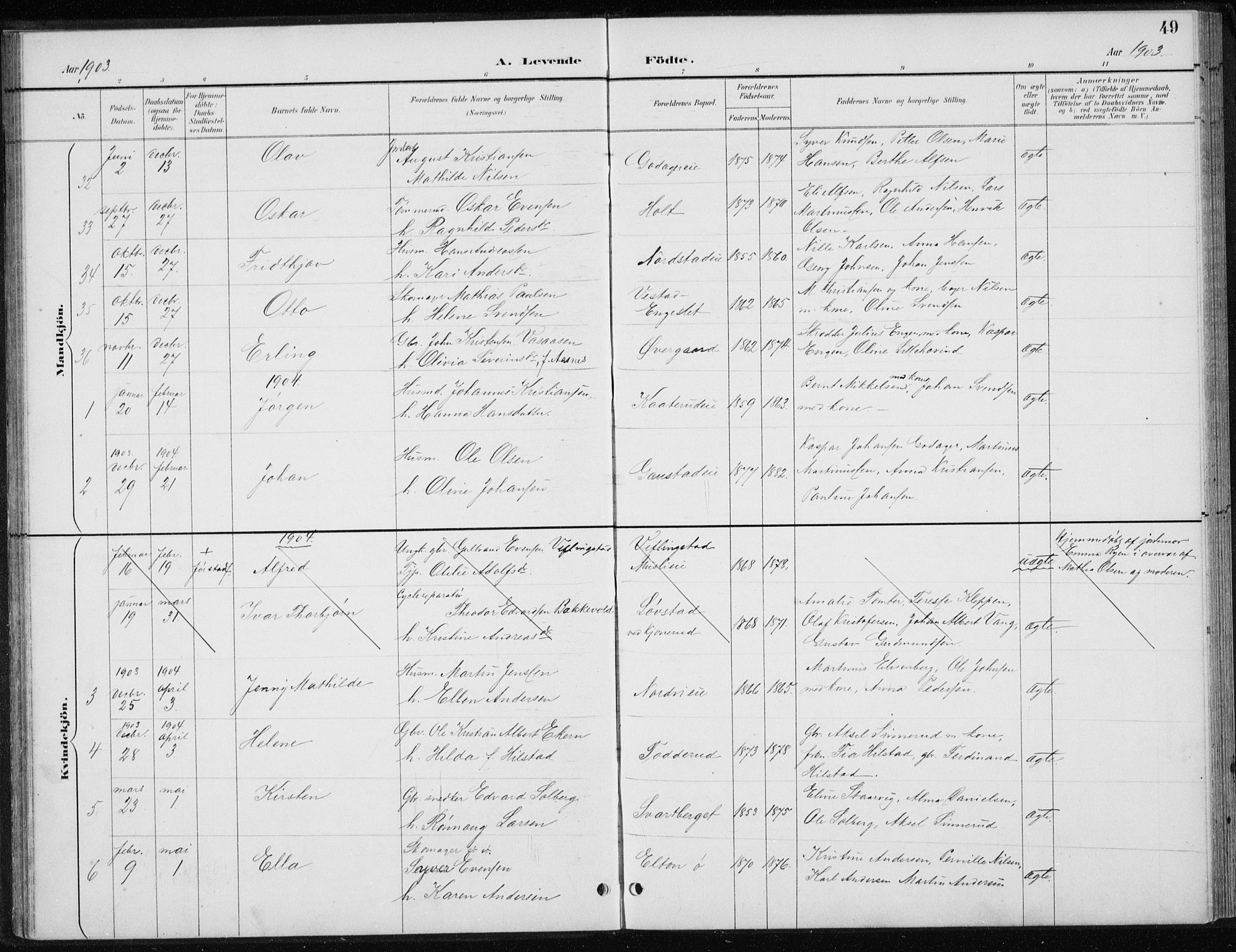 Stange prestekontor, SAH/PREST-002/L/L0010: Parish register (copy) no. 10, 1894-1905, p. 49