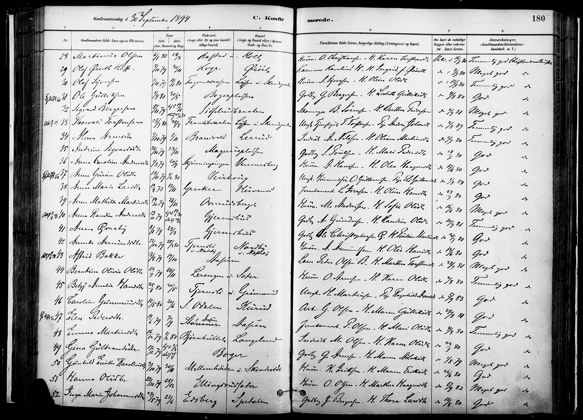 Vinger prestekontor, AV/SAH-PREST-024/H/Ha/Haa/L0014: Parish register (official) no. 14, 1881-1900, p. 180