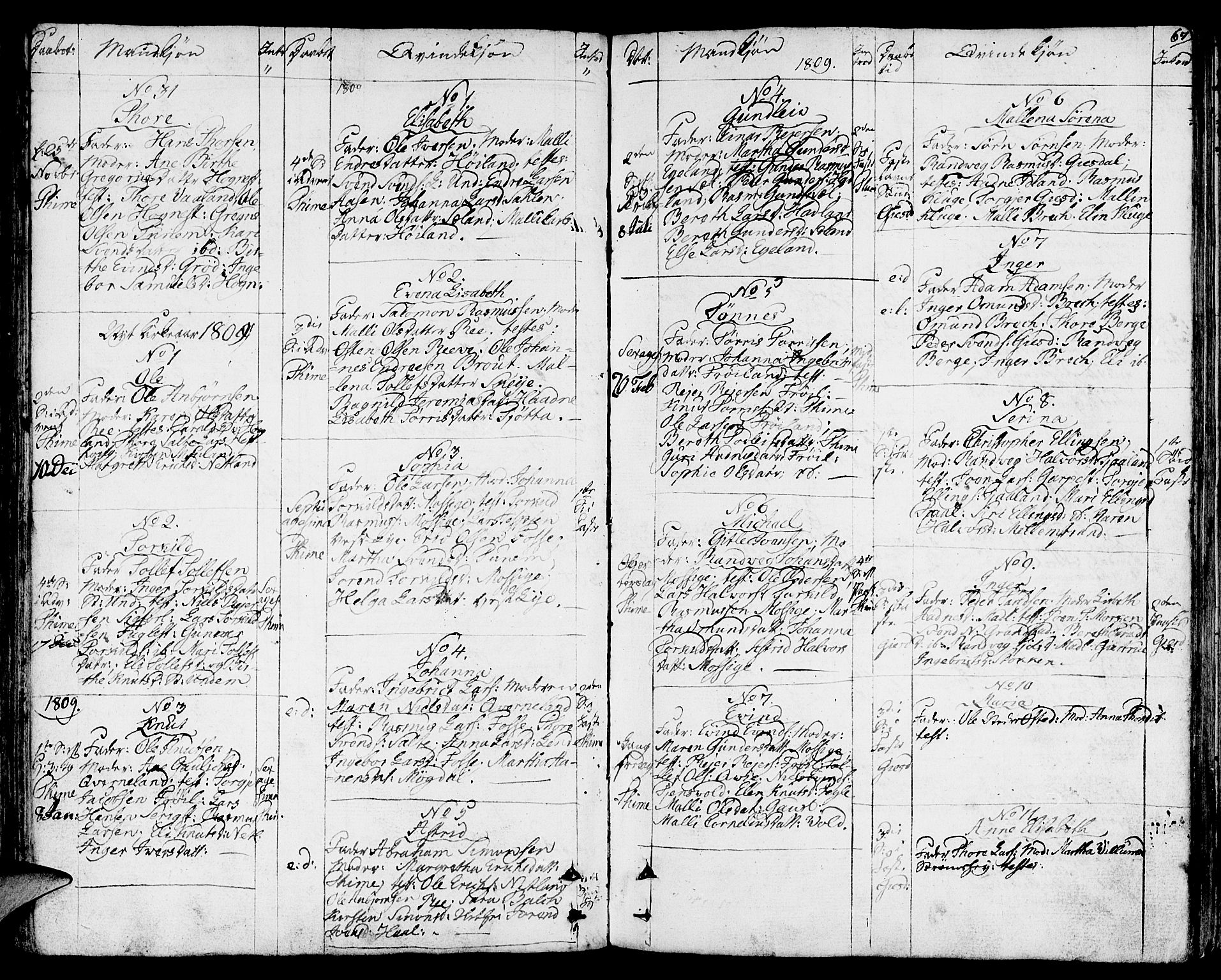 Lye sokneprestkontor, SAST/A-101794/001/30BA/L0002: Parish register (official) no. A 2, 1799-1817, p. 67