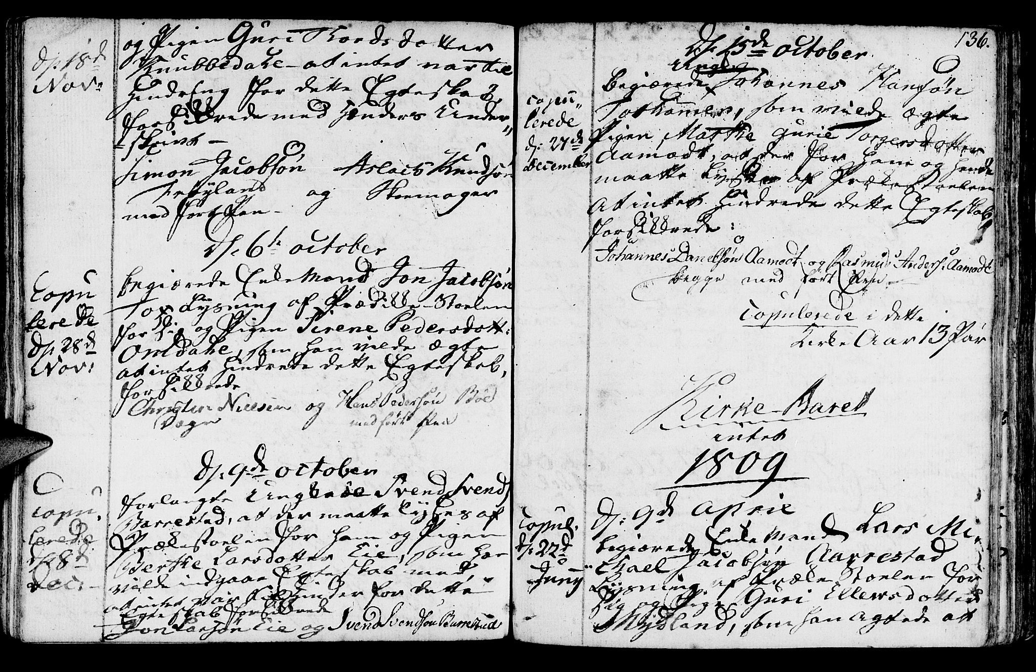 Sokndal sokneprestkontor, AV/SAST-A-101808: Parish register (official) no. A 5, 1806-1826, p. 136