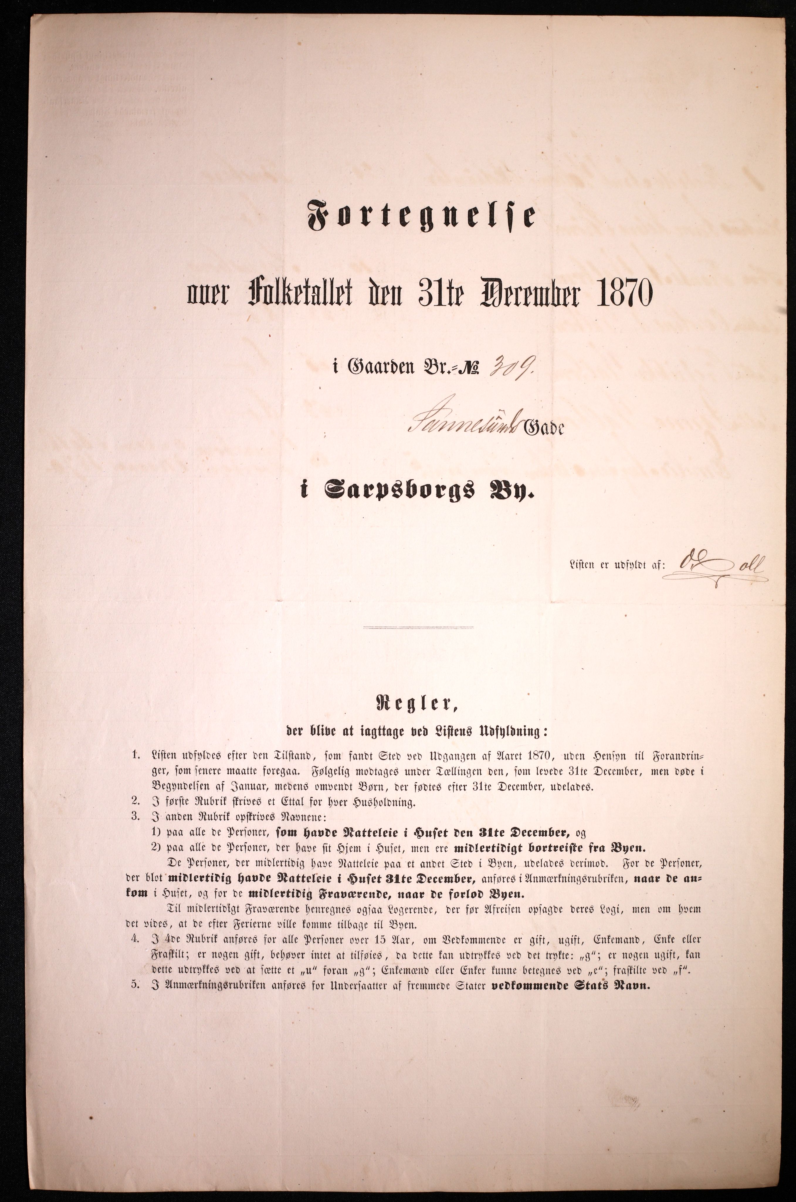 RA, 1870 census for 0102 Sarpsborg, 1870, p. 217