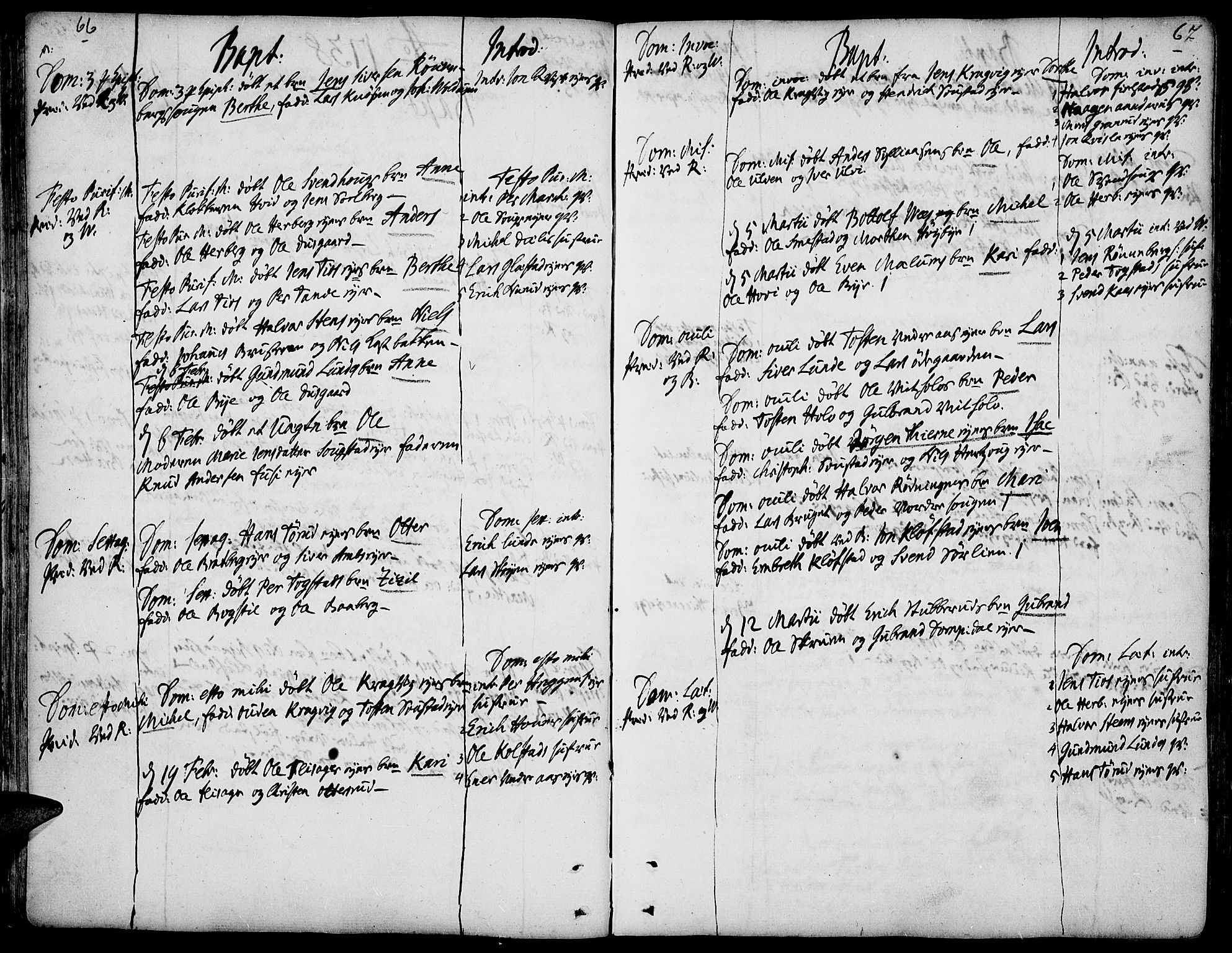 Ringsaker prestekontor, AV/SAH-PREST-014/K/Ka/L0001: Parish register (official) no. 1, 1734-1746, p. 66-67