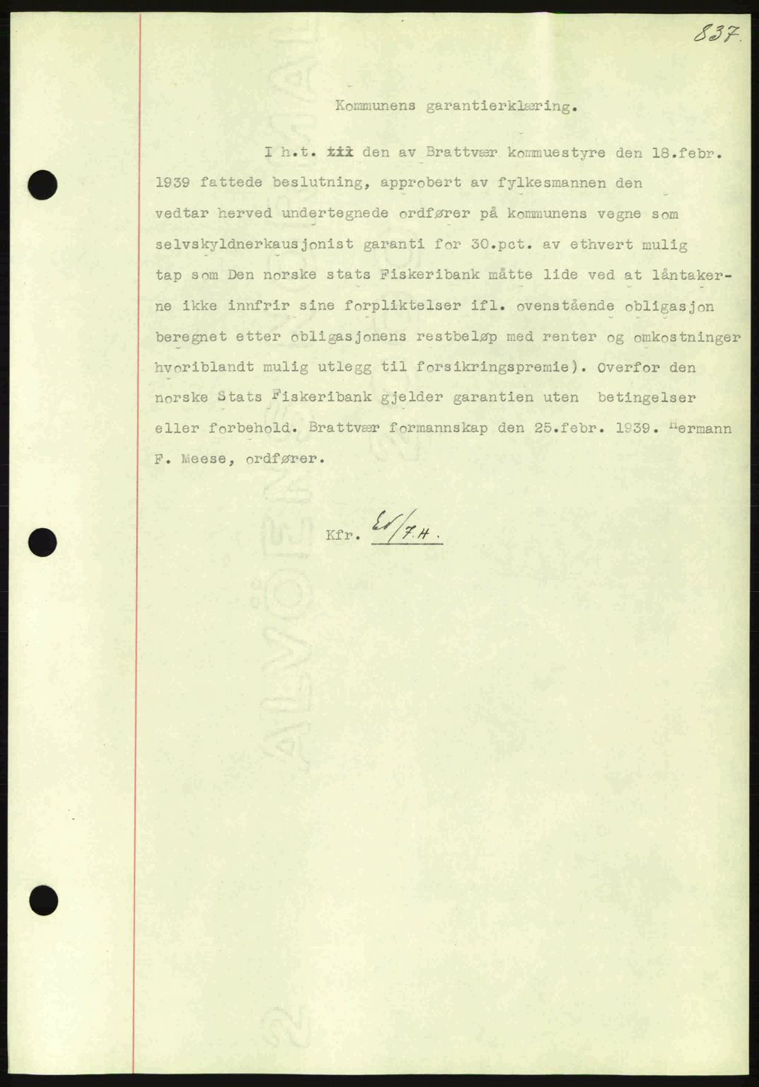 Nordmøre sorenskriveri, AV/SAT-A-4132/1/2/2Ca: Mortgage book no. B84, 1938-1939, Diary no: : 528/1939