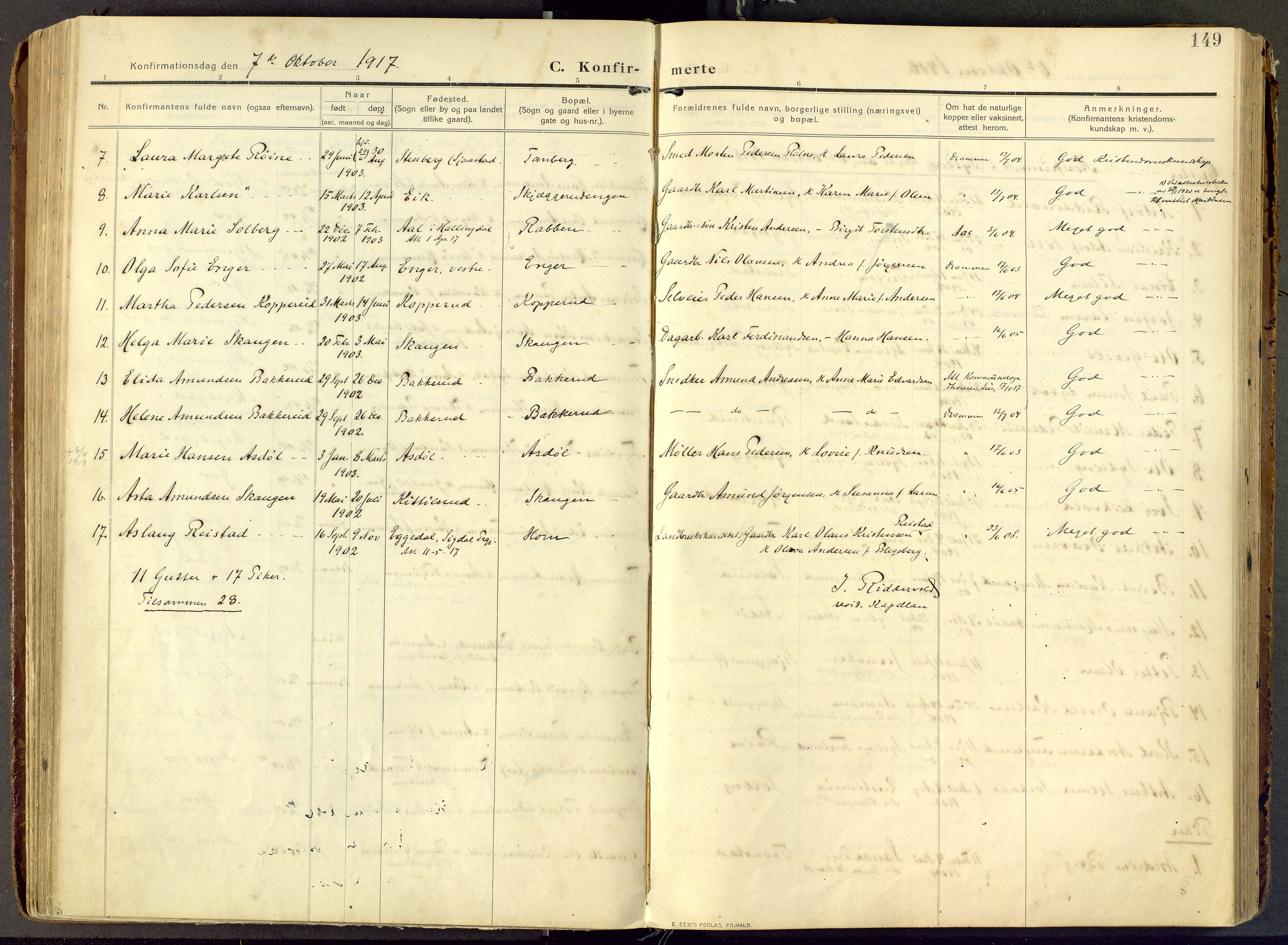 Parish register (official) no. III 1, 1910-1936, p. 149