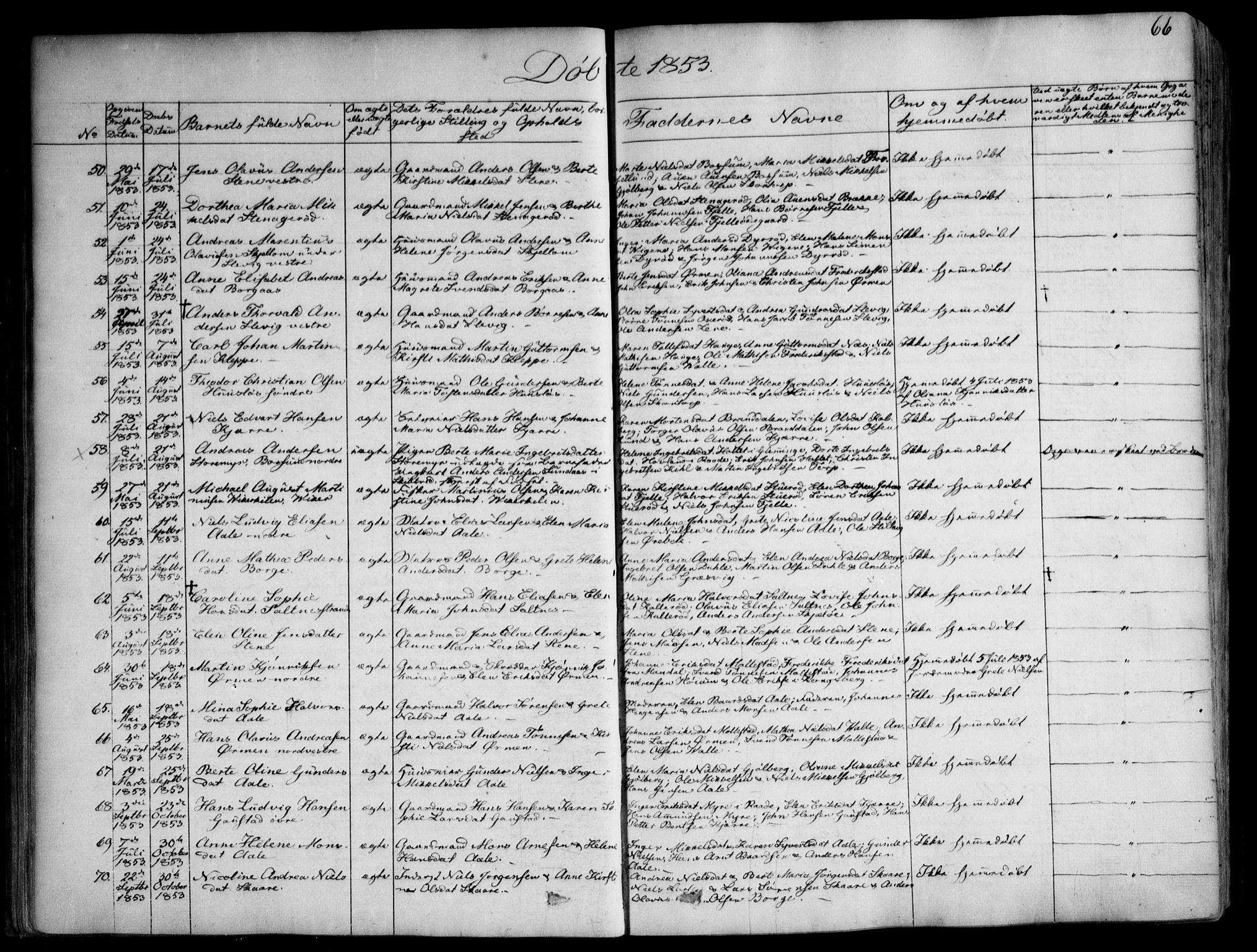 Onsøy prestekontor Kirkebøker, AV/SAO-A-10914/F/Fa/L0003: Parish register (official) no. I 3, 1841-1860, p. 66