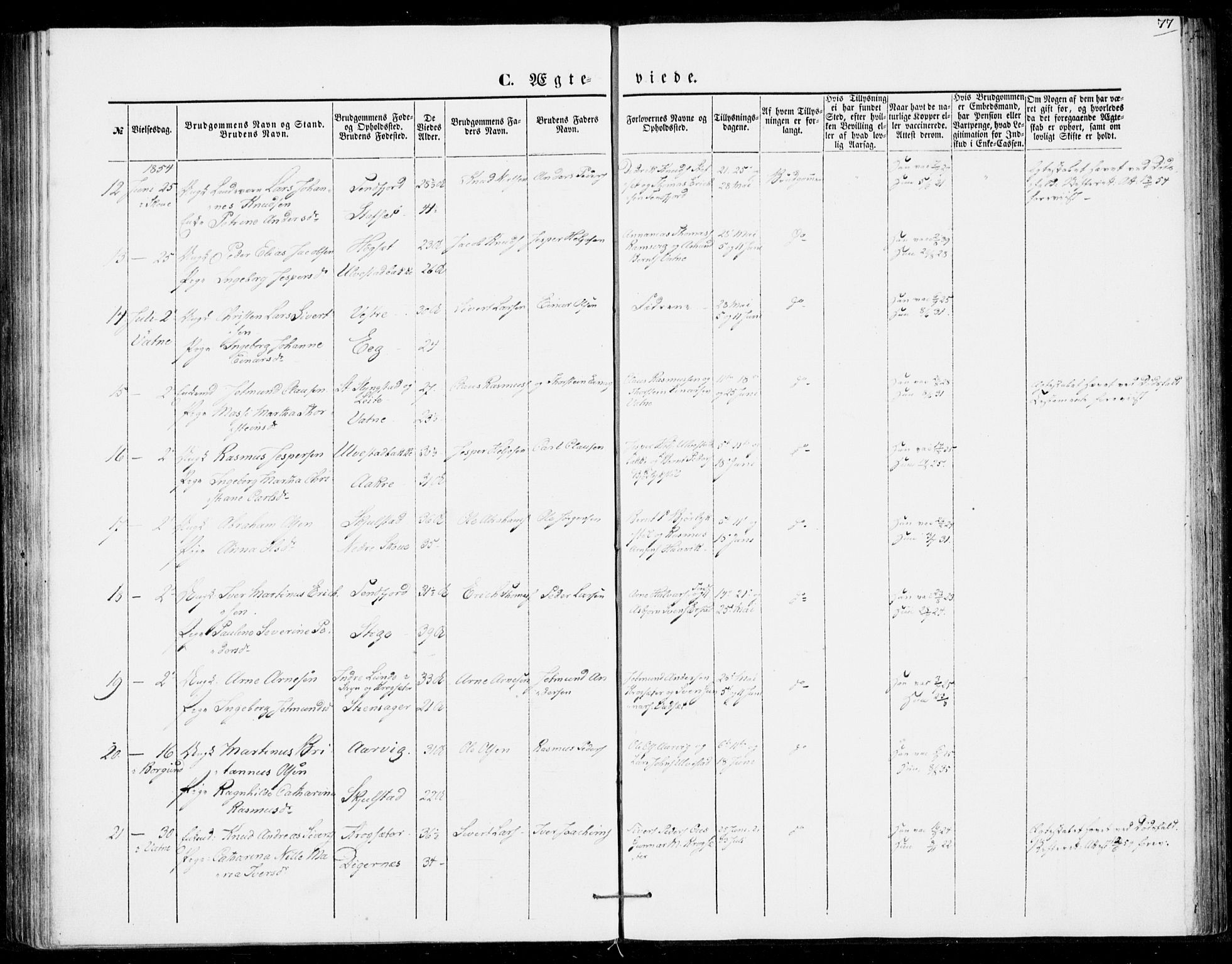 Ministerialprotokoller, klokkerbøker og fødselsregistre - Møre og Romsdal, SAT/A-1454/524/L0353: Parish register (official) no. 524A05, 1848-1856, p. 77