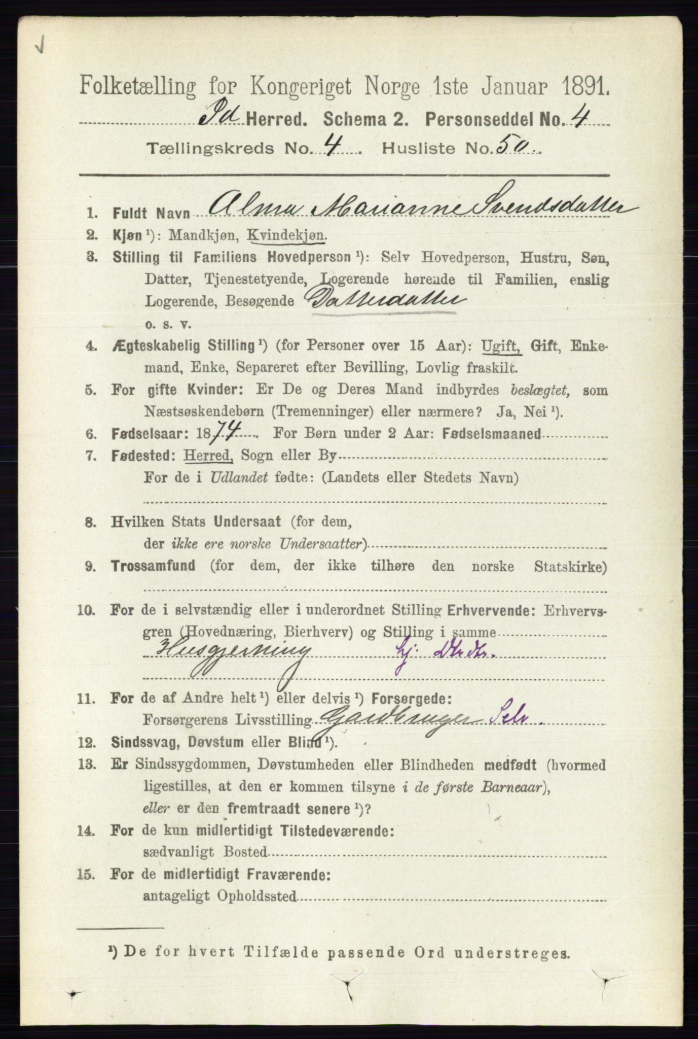 RA, 1891 census for 0117 Idd, 1891, p. 3162