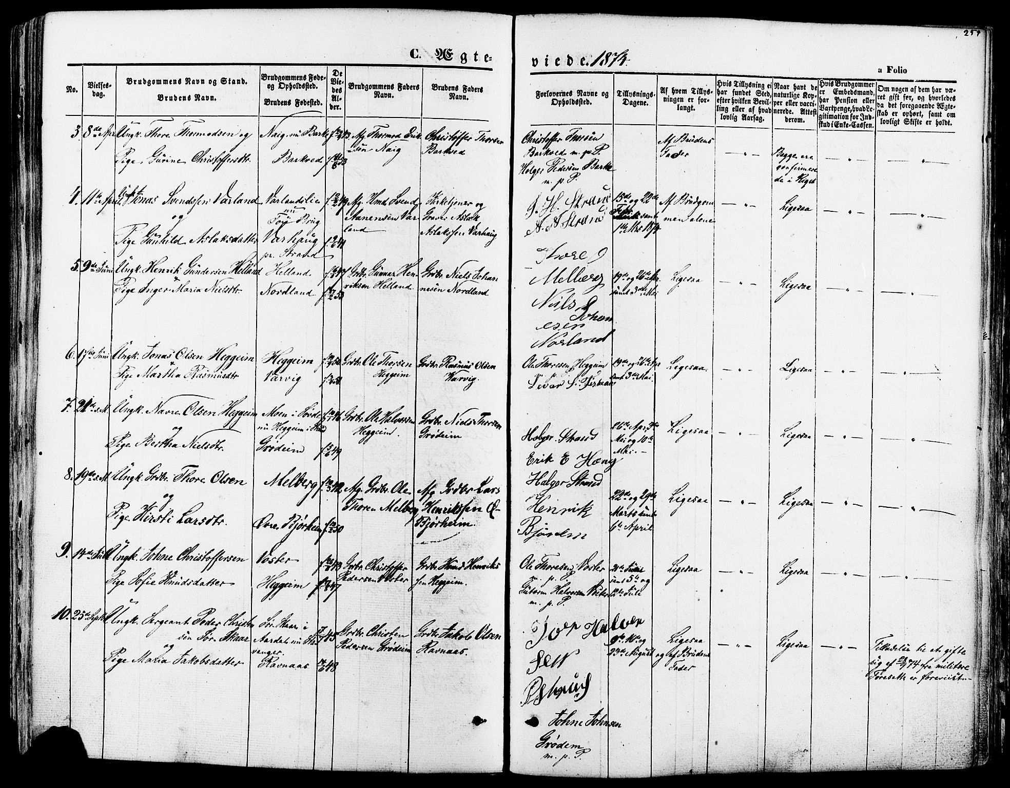 Strand sokneprestkontor, SAST/A-101828/H/Ha/Haa/L0007: Parish register (official) no. A 7, 1855-1881, p. 254