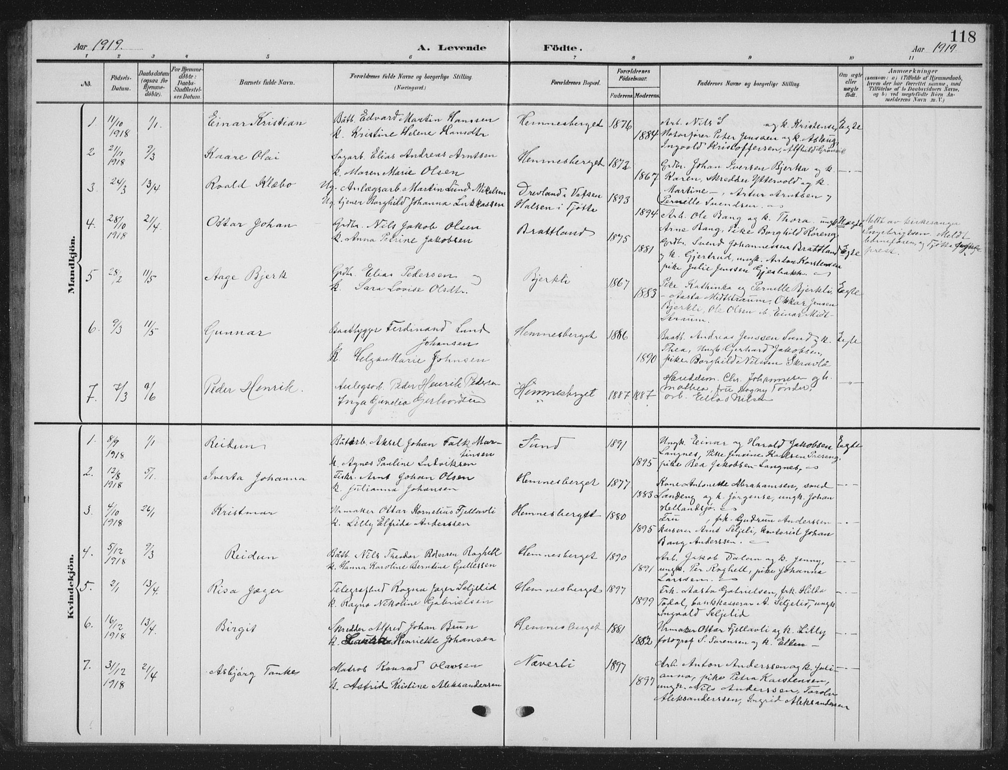 Ministerialprotokoller, klokkerbøker og fødselsregistre - Nordland, AV/SAT-A-1459/825/L0370: Parish register (copy) no. 825C07, 1903-1923, p. 118