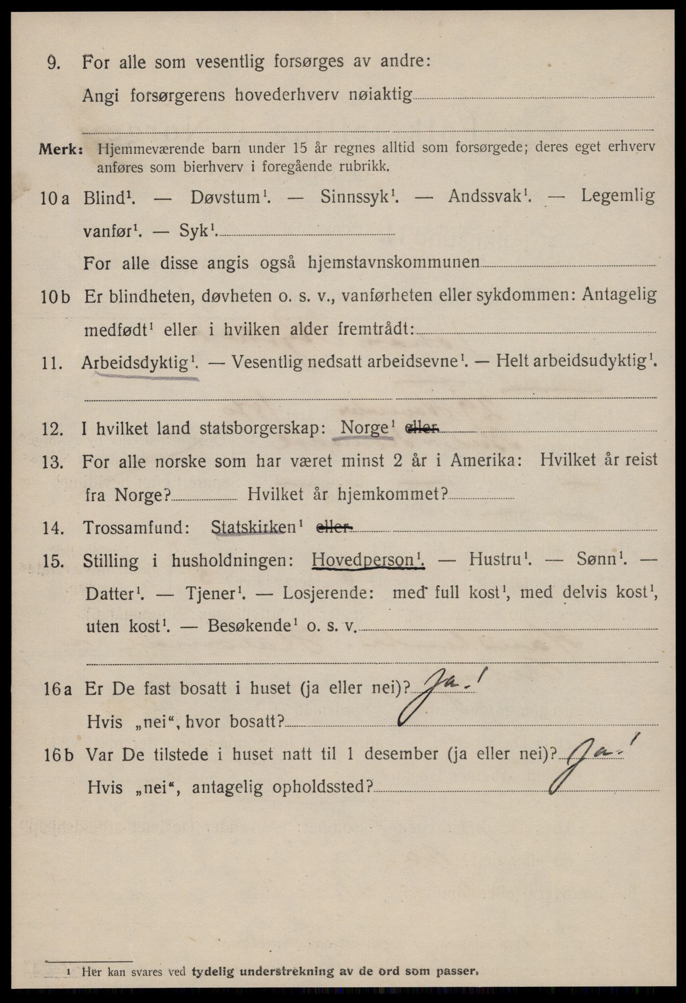 SAT, 1920 census for Kristiansund, 1920, p. 31538