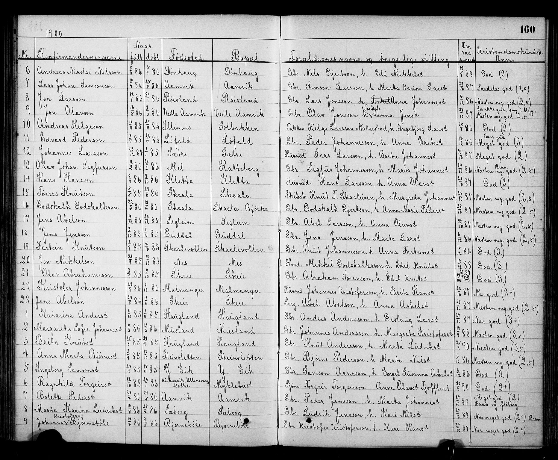 Kvinnherad sokneprestembete, SAB/A-76401/H/Hab: Parish register (copy) no. A 2, 1873-1900, p. 160