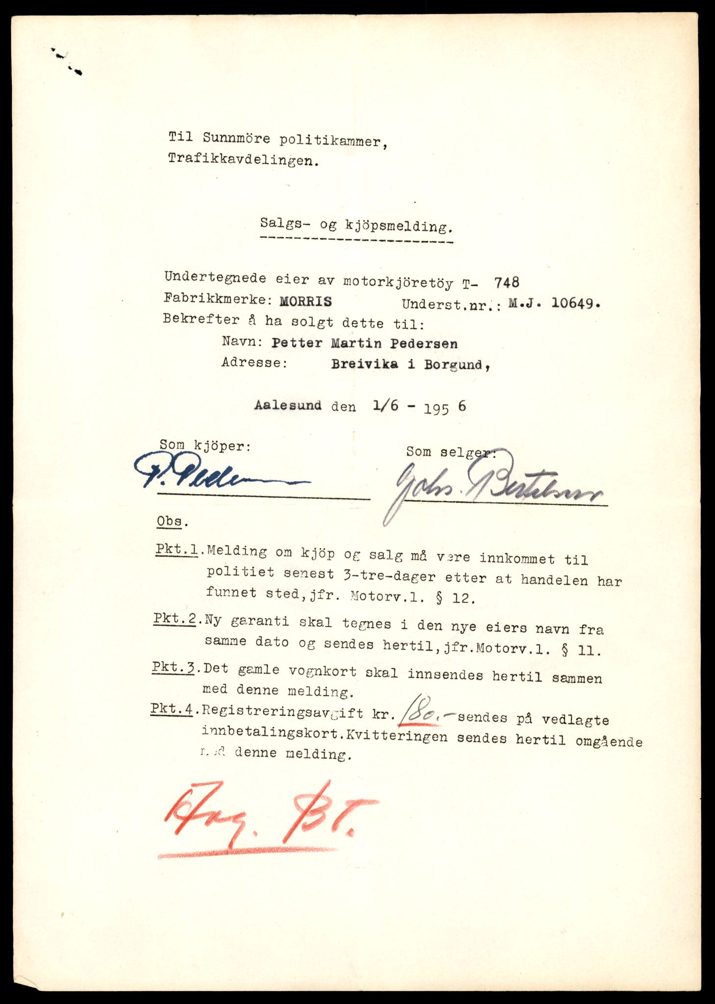 Møre og Romsdal vegkontor - Ålesund trafikkstasjon, AV/SAT-A-4099/F/Fe/L0008: Registreringskort for kjøretøy T 747 - T 894, 1927-1998, p. 99