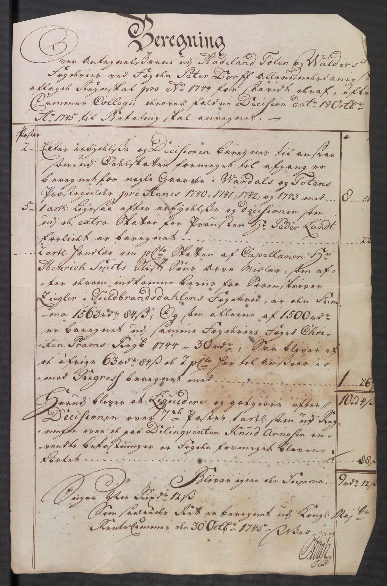 Rentekammeret inntil 1814, Reviderte regnskaper, Fogderegnskap, AV/RA-EA-4092/R18/L1345: Fogderegnskap Hadeland, Toten og Valdres, 1745-1746, p. 277