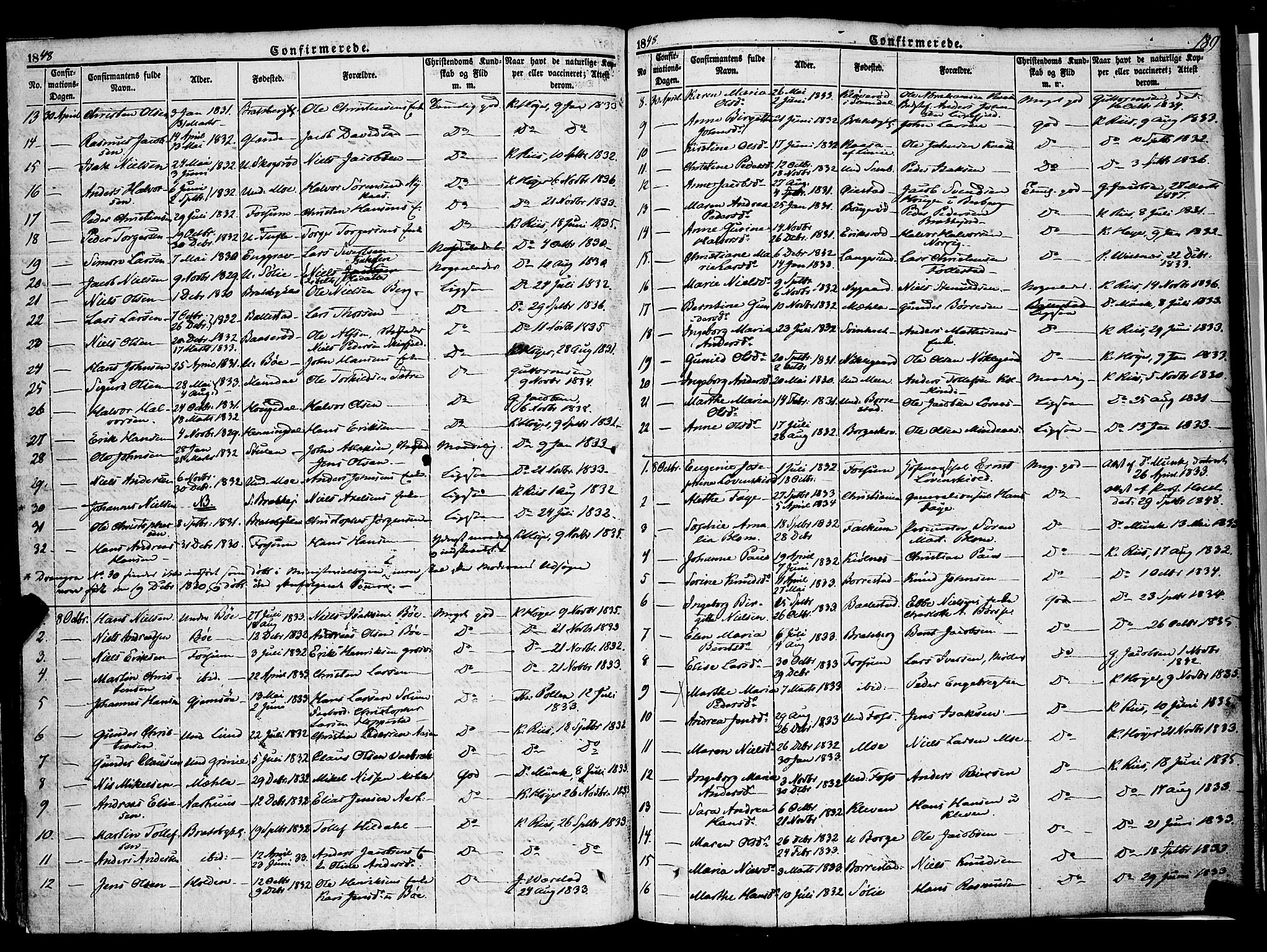Gjerpen kirkebøker, SAKO/A-265/F/Fa/L0007a: Parish register (official) no. I 7A, 1834-1857, p. 189