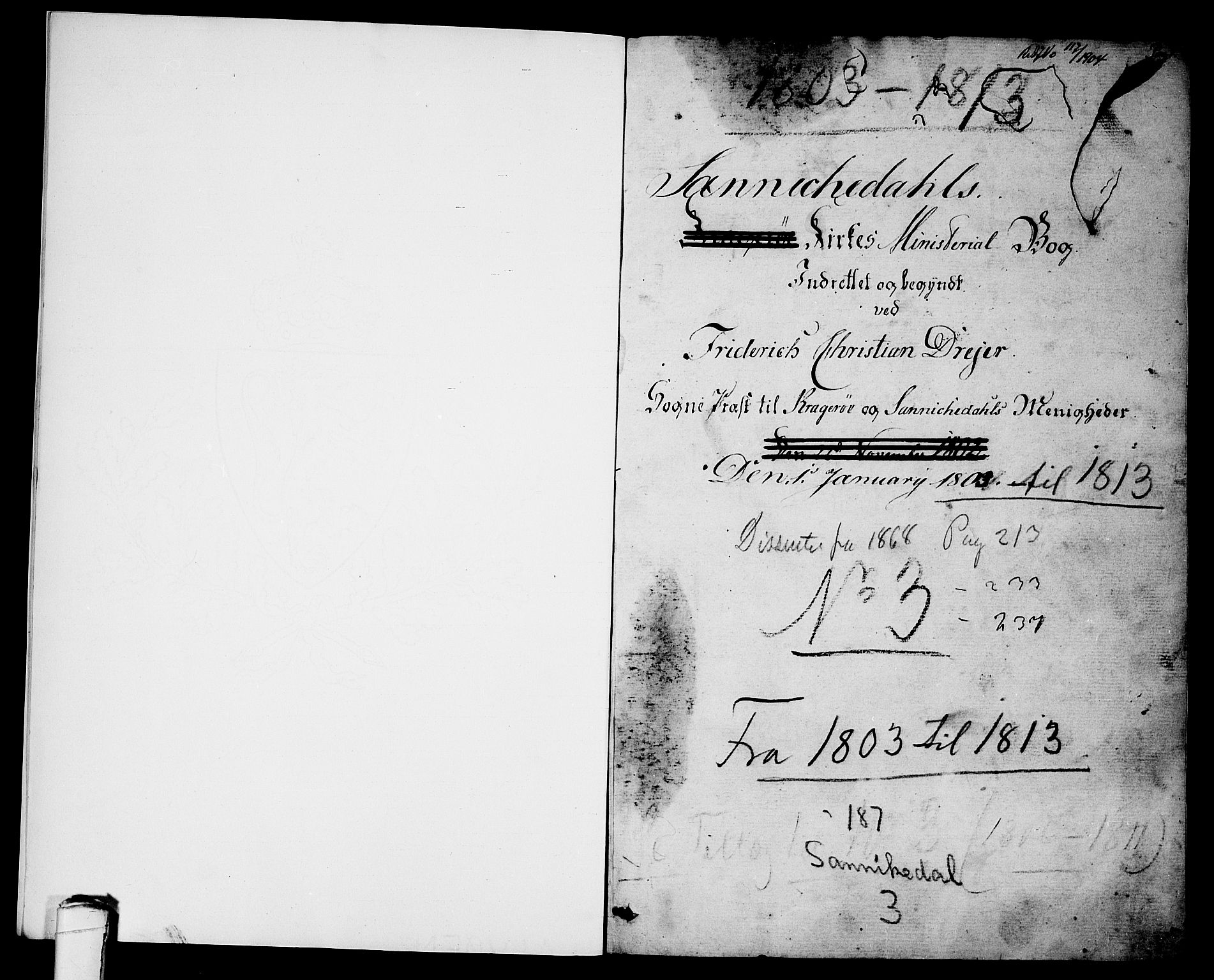 Sannidal kirkebøker, SAKO/A-296/F/Fa/L0003: Parish register (official) no. 3, 1803-1813, p. 0-1