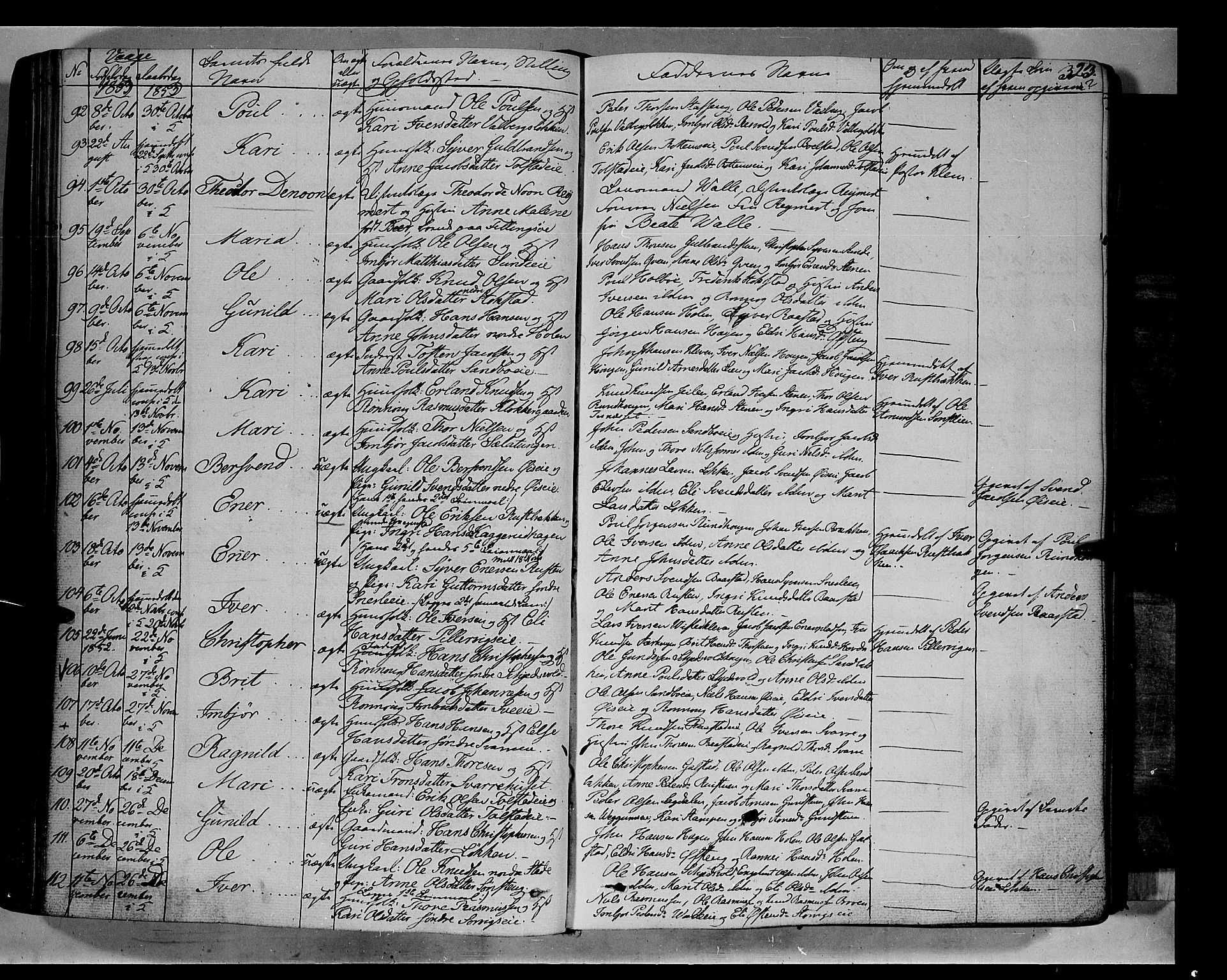 Vågå prestekontor, SAH/PREST-076/H/Ha/Haa/L0005: Parish register (official) no. 5 /1, 1842-1856, p. 323